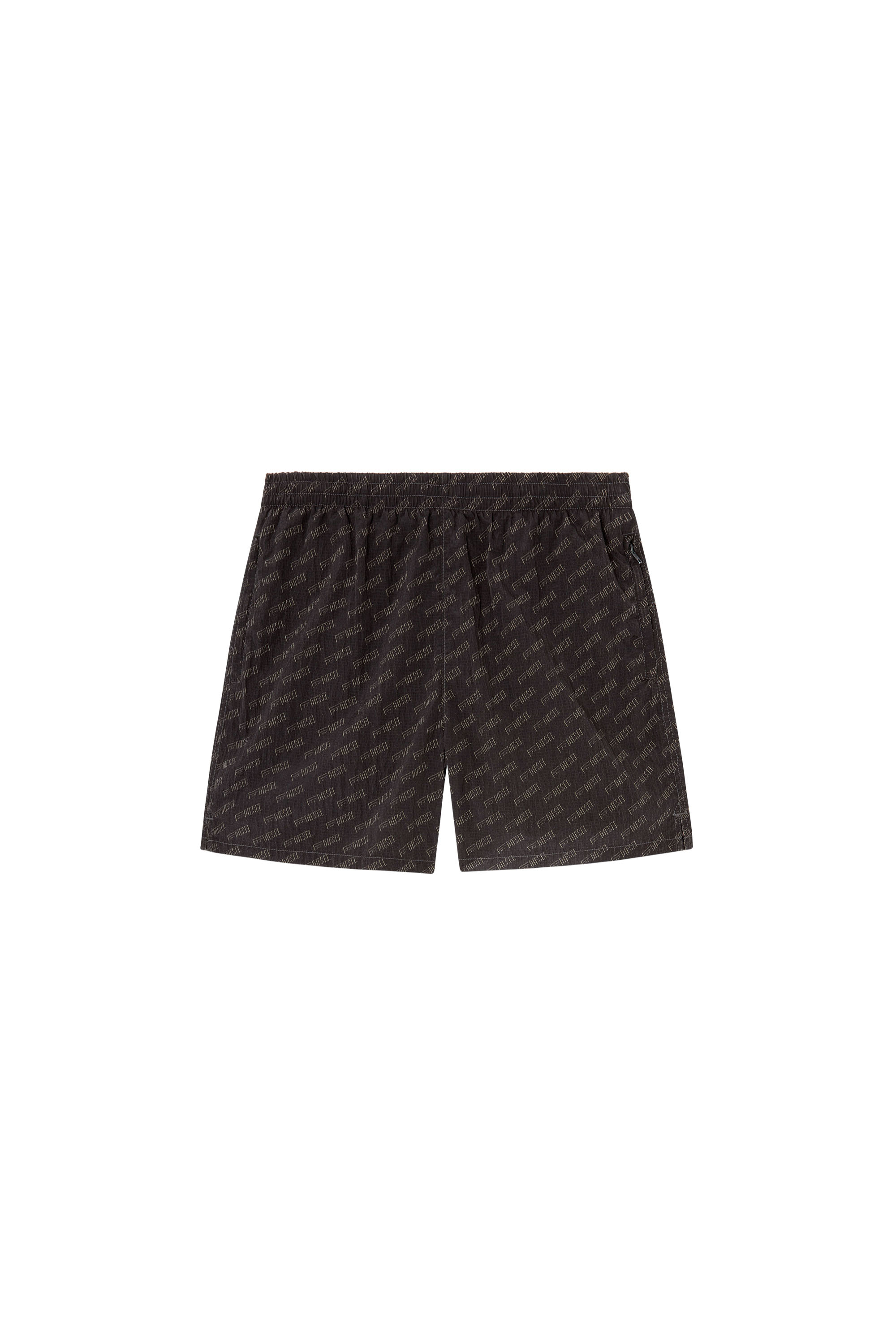 Diesel - DANIEL-41-MONO-UTLT, Male's Mid-length swim shorts with all-over logo in Black - 4