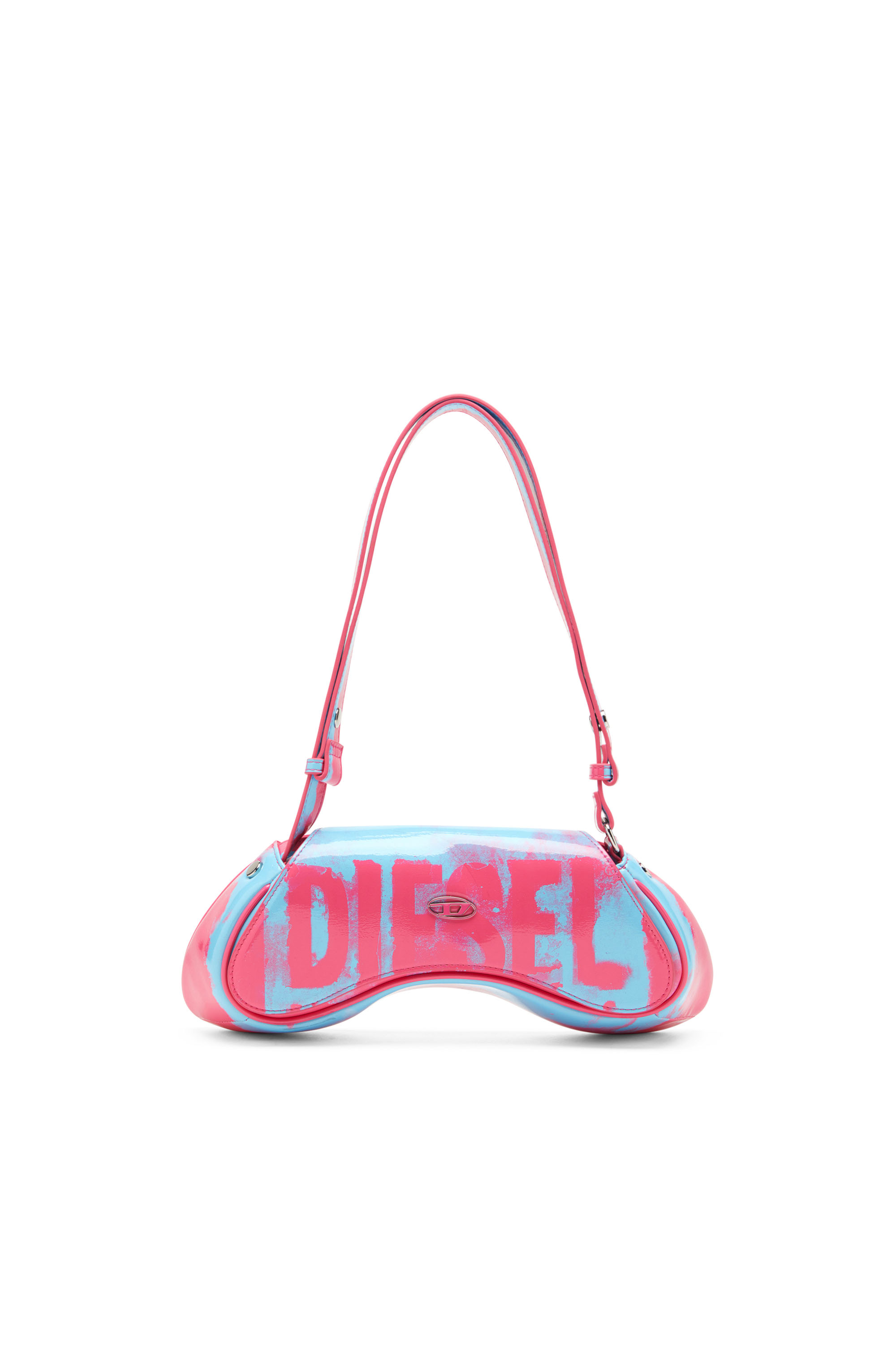 Diesel - PLAY CROSSBODY, Female's Play-Shoulder bag in printed glossy PU in Pink/Blue - 1