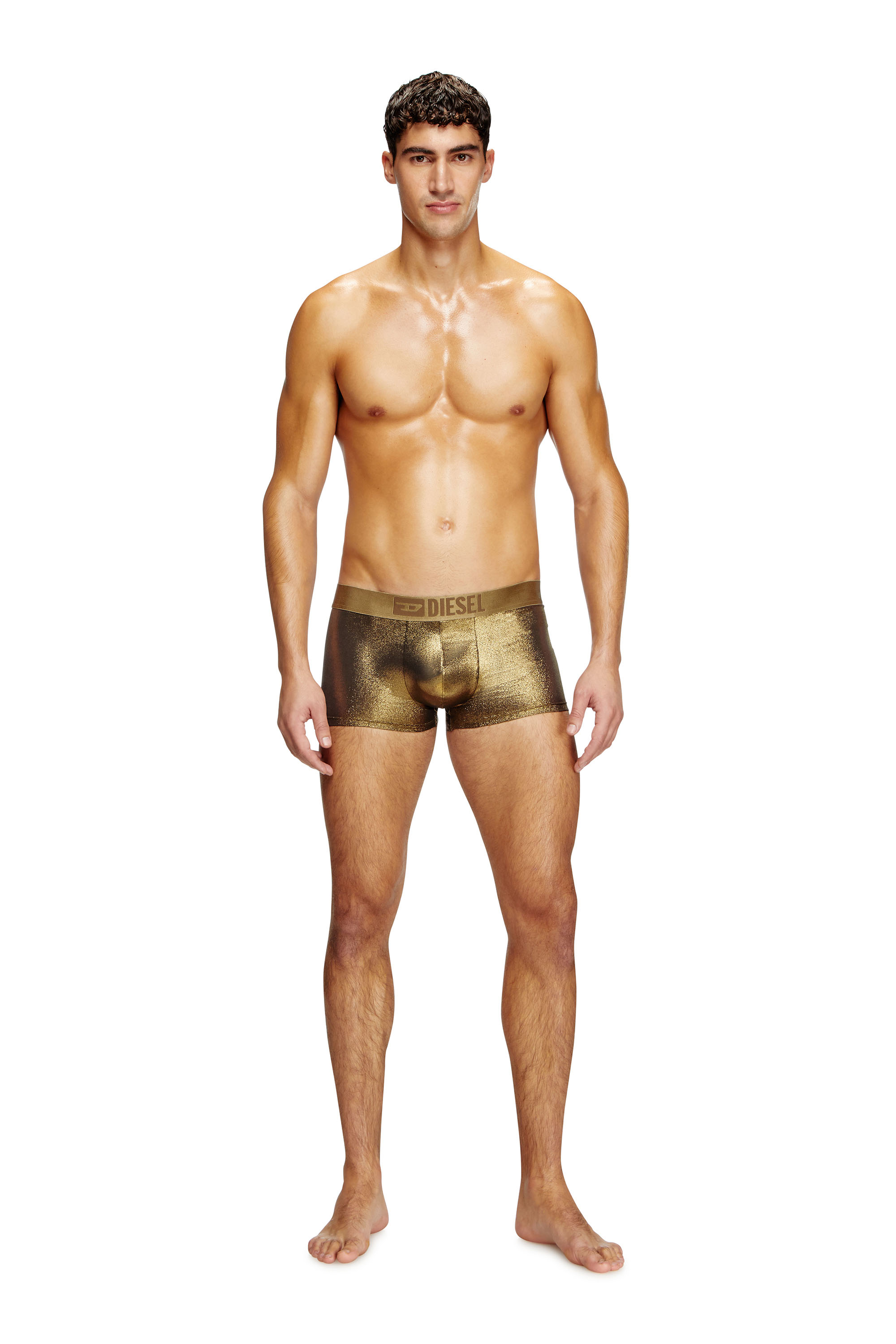 Diesel - DAMIEN-GFT, Male's Foiled fabric boxer briefs in Gold - 1