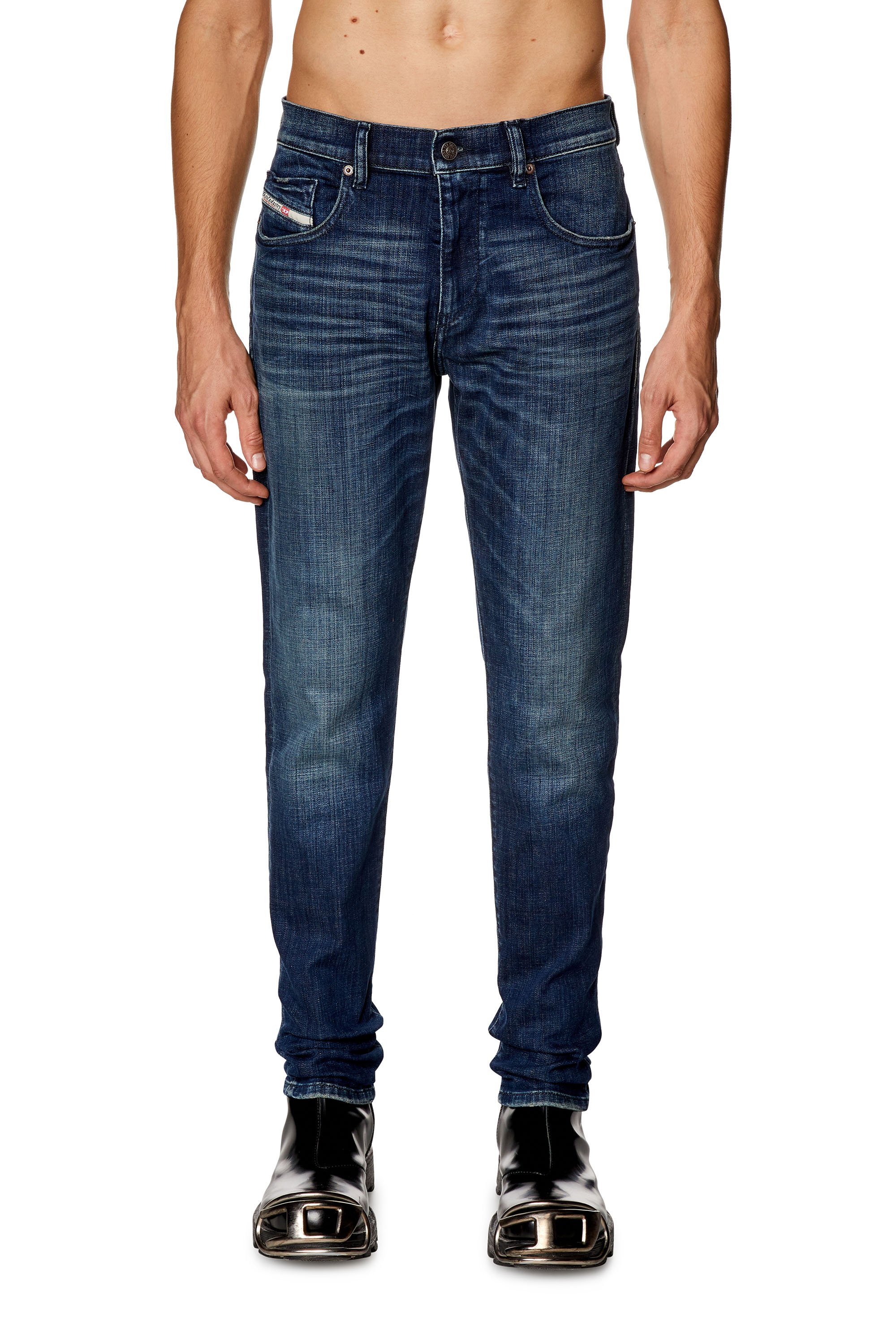 Diesel - Slim Jeans 2019 D-Strukt 09H35, Bleu Foncé - Image 1