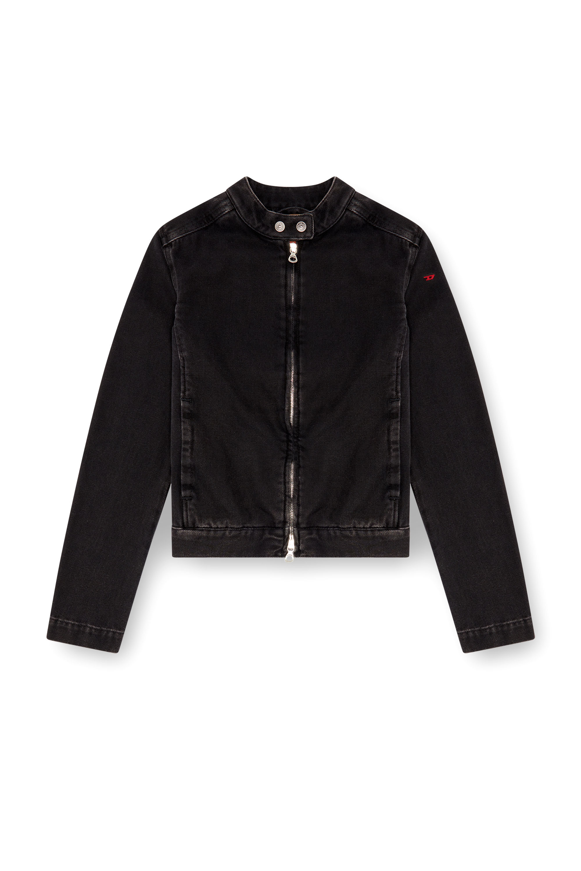 Diesel - DE-MORNIN, Veste moto en denim Femme in Noir - 3