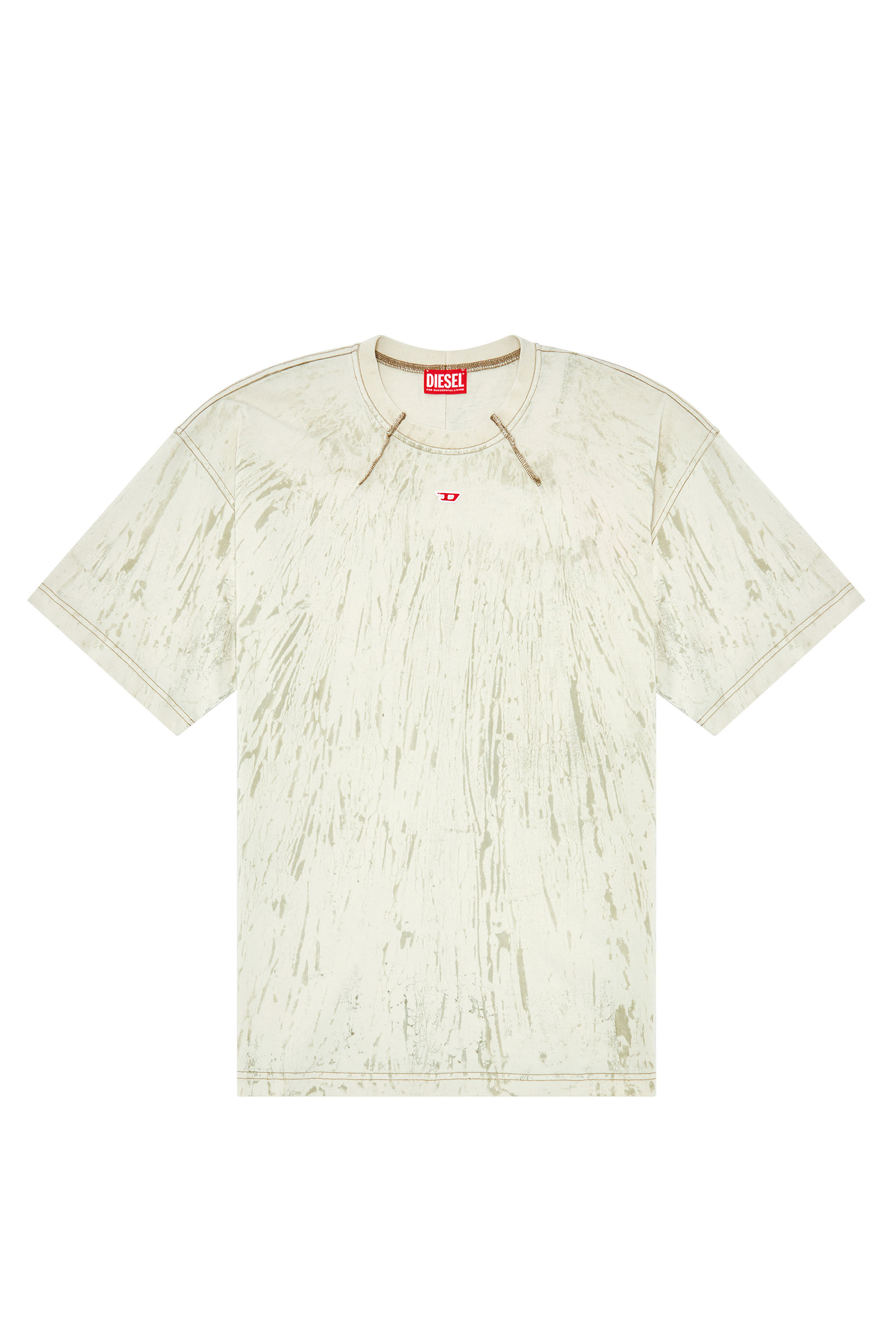 Diesel - T-COS, Homme T-shirt en jersey effet plâtre in Blanc - Image 4
