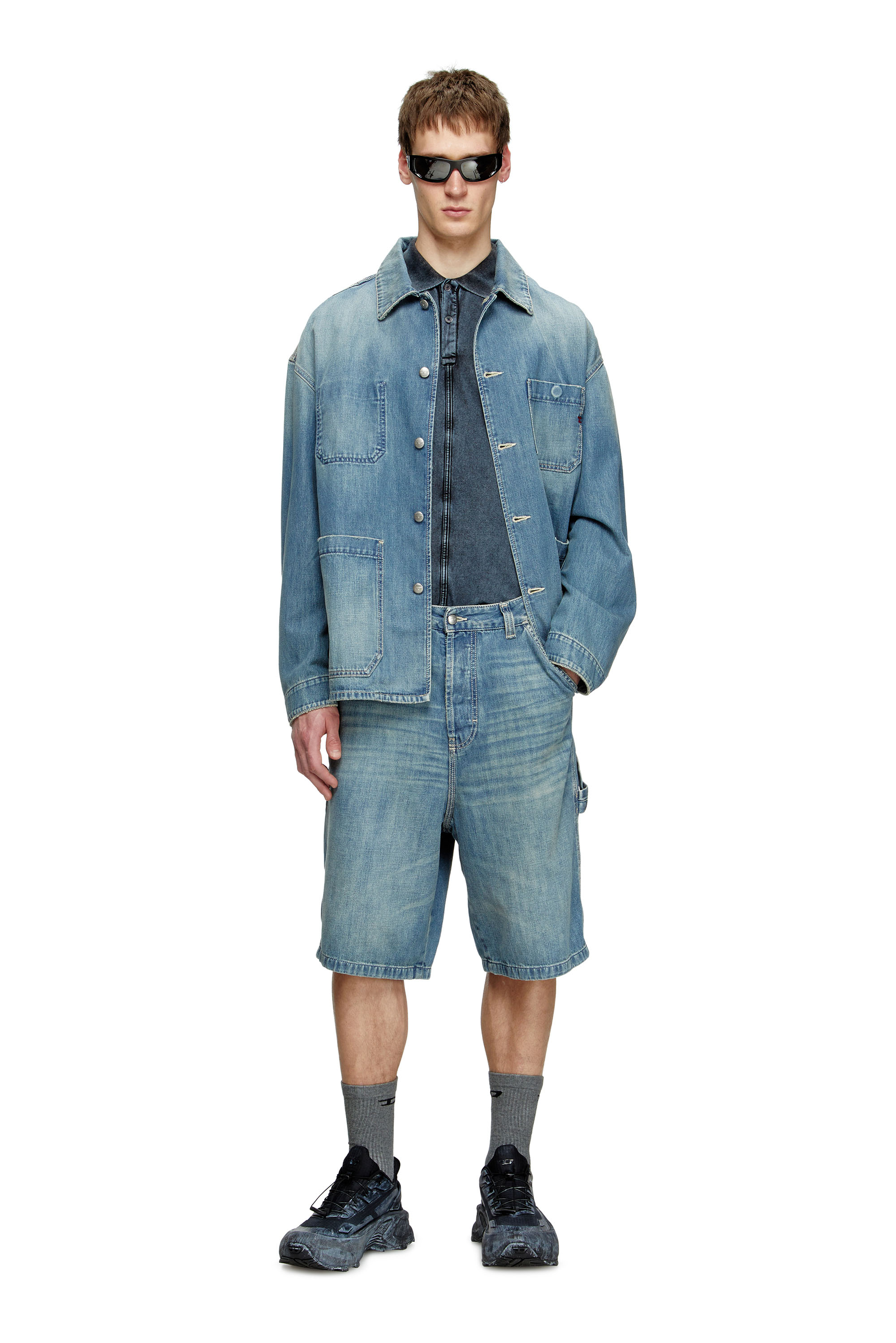 Diesel - D-LIVERY-W-SHORT, Male's Utility-style denim shorts in Light Blue - 3