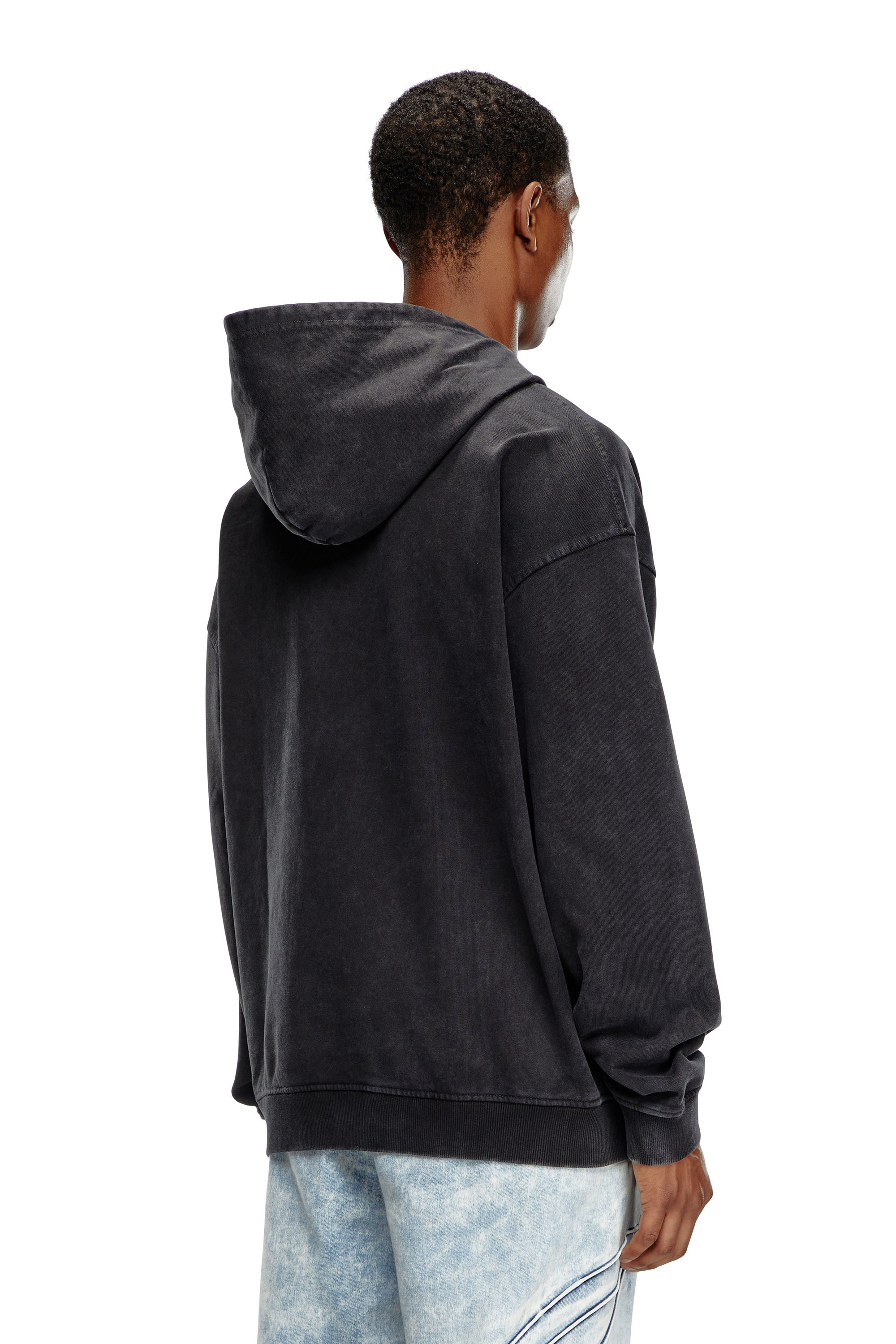 Diesel - S-BOXT-HOOD-Q7, Male's Hoodie with multi-layered logo print in Black - 3