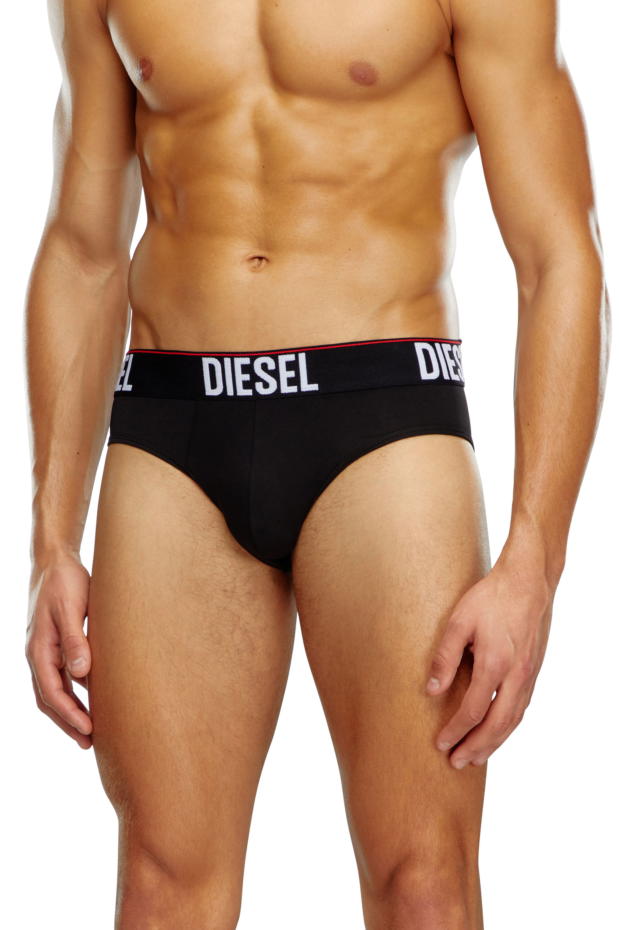 Diesel - UMBR-ANDRETHREEPACK, Lot de trois slips avec taille ton sur ton Homme in Noir - 2