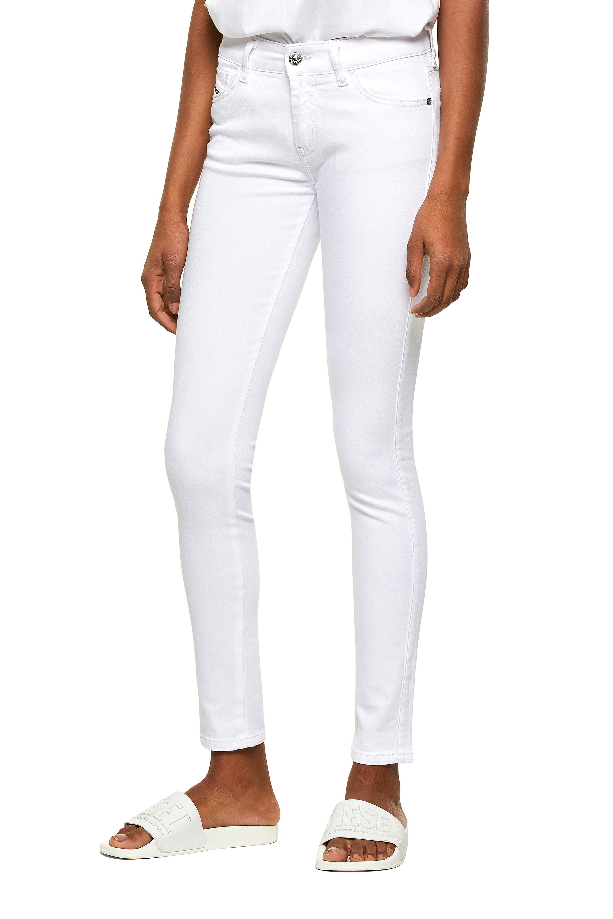 Diesel - 2017 SLANDY 086AC Super skinny Jeans, White - Image 1