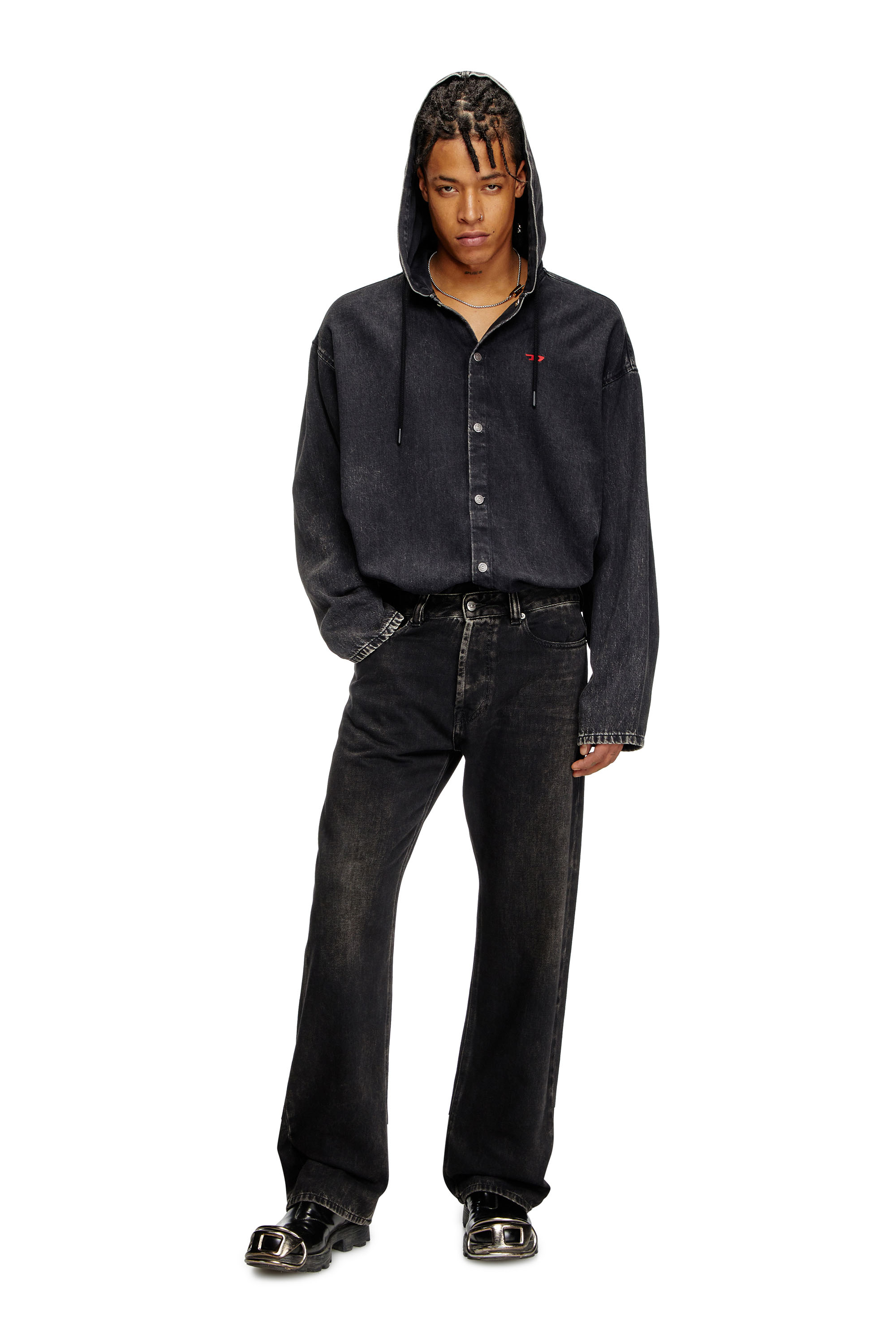 Diesel - Male's Relaxed Jeans 1980 D-Eeper 09J96, Black/Dark Grey - 2