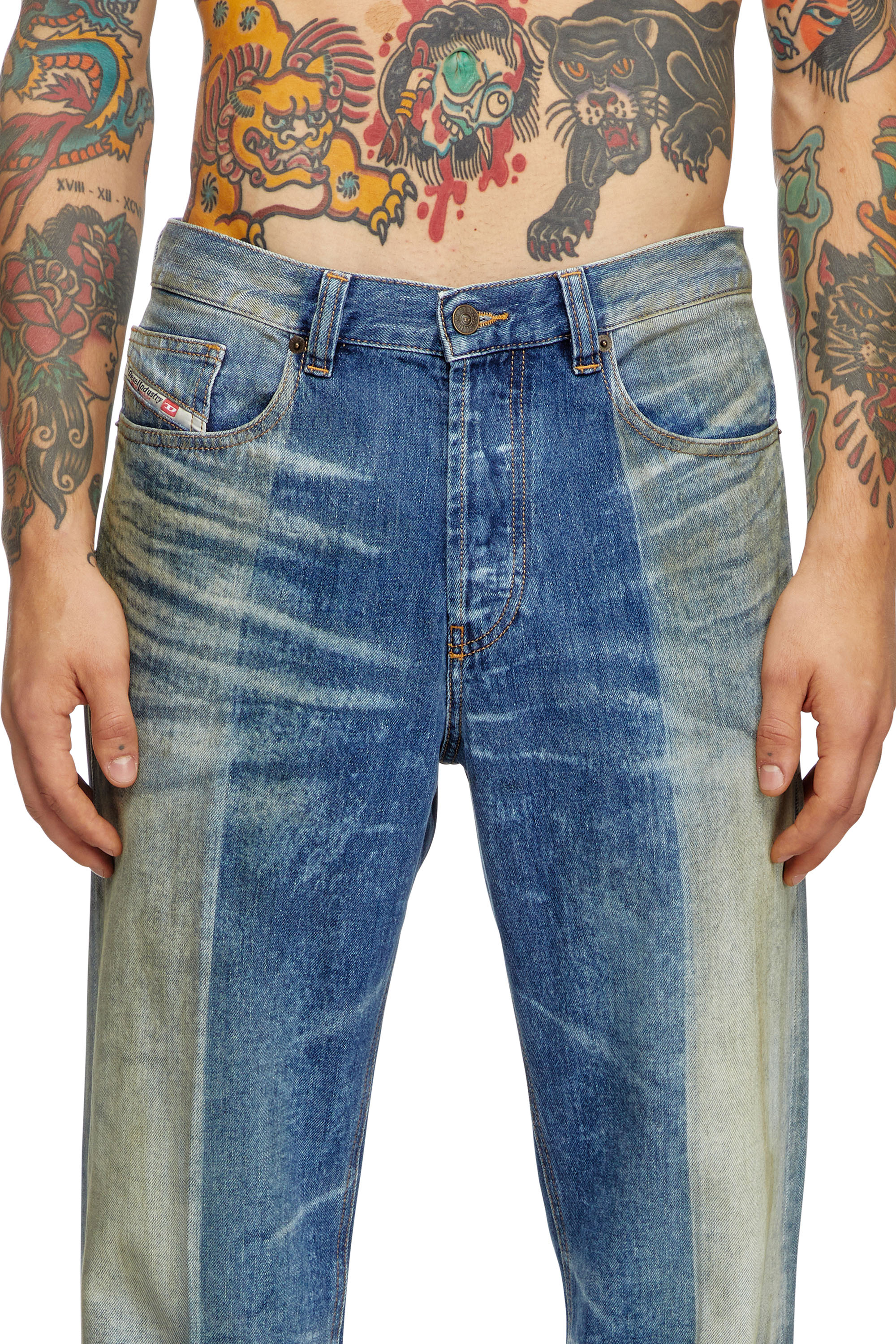 Diesel - Straight Jeans 2010 D-Macs 09L04 Homme, Bleu moyen - Image 4