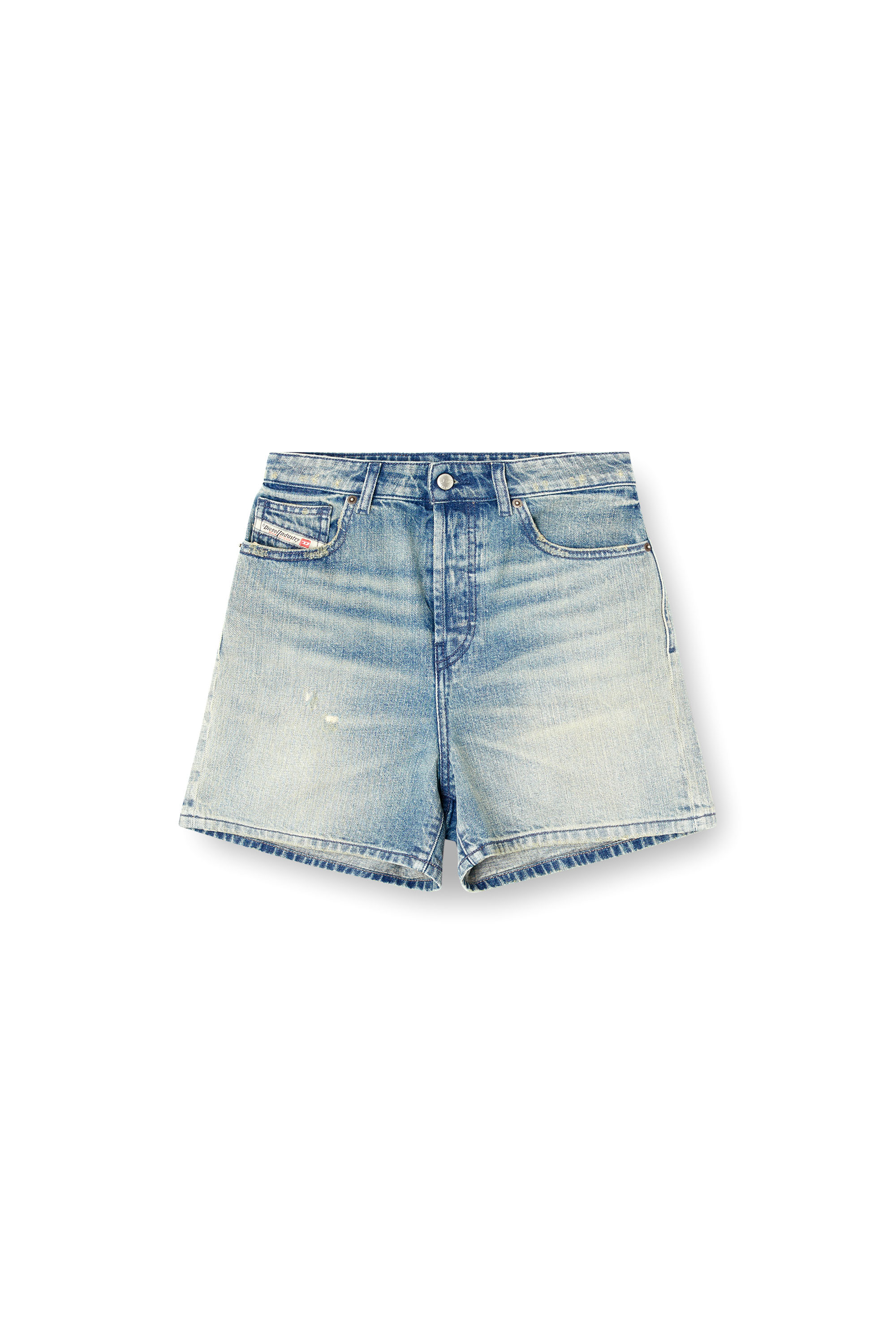 Diesel - DE-JIRO, Short en denim effet vieilli Femme in Bleu - 4