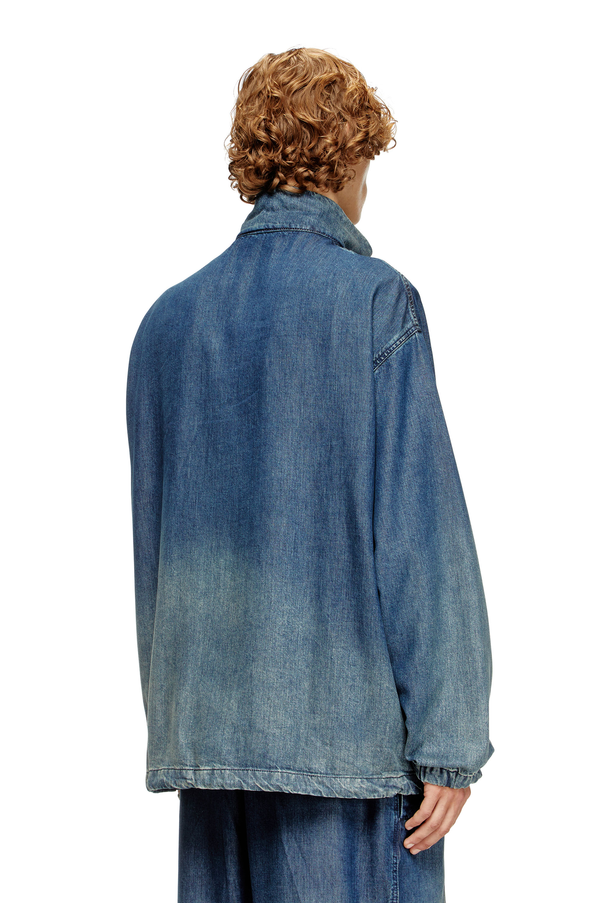 Diesel - D-KRAP-S6, Veste zippée en denim fluide Homme in Bleu - 3