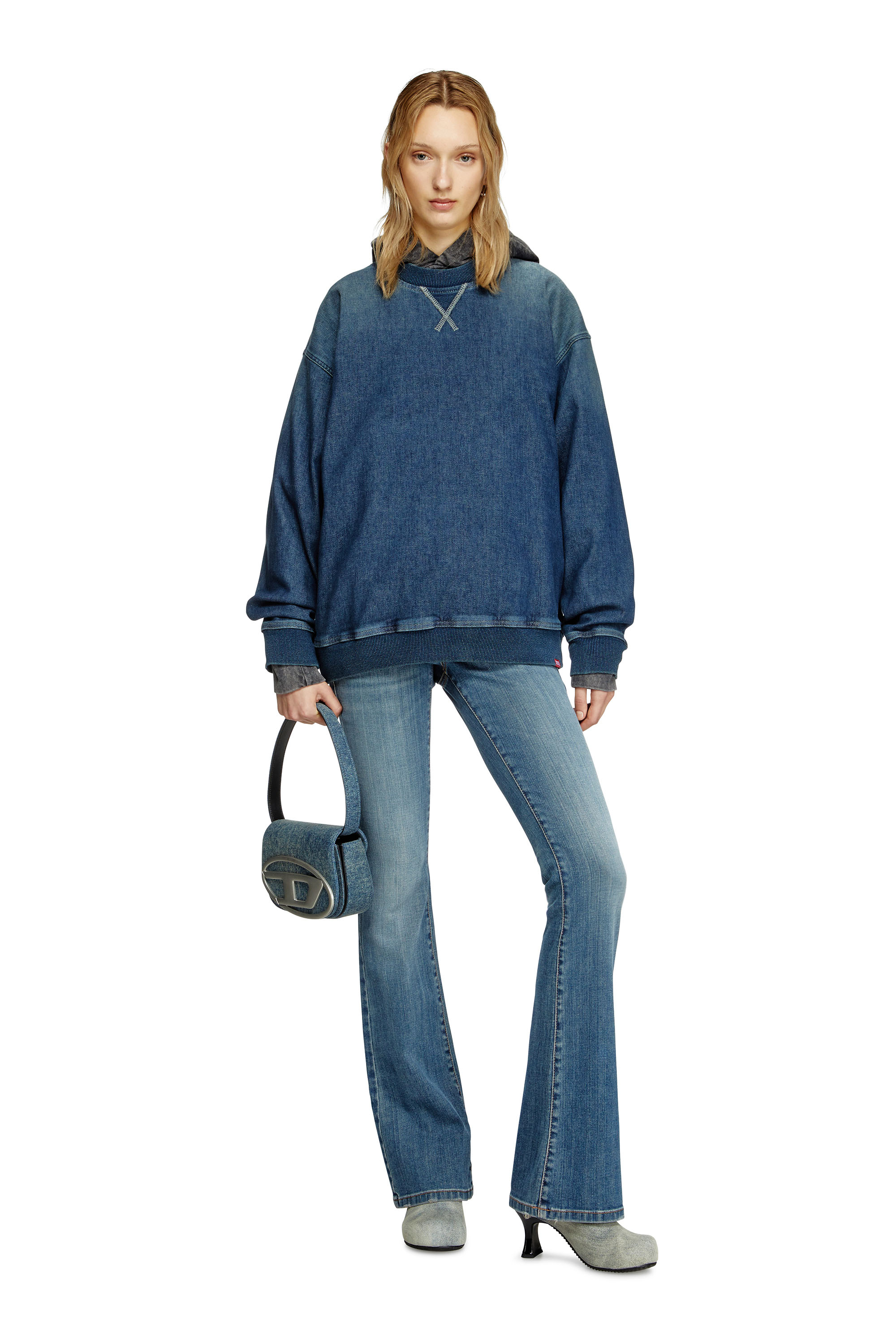 Diesel - D-KRIBY-S TRACK, Unisex's Sweatshirt in Track Denim in Blue - 5