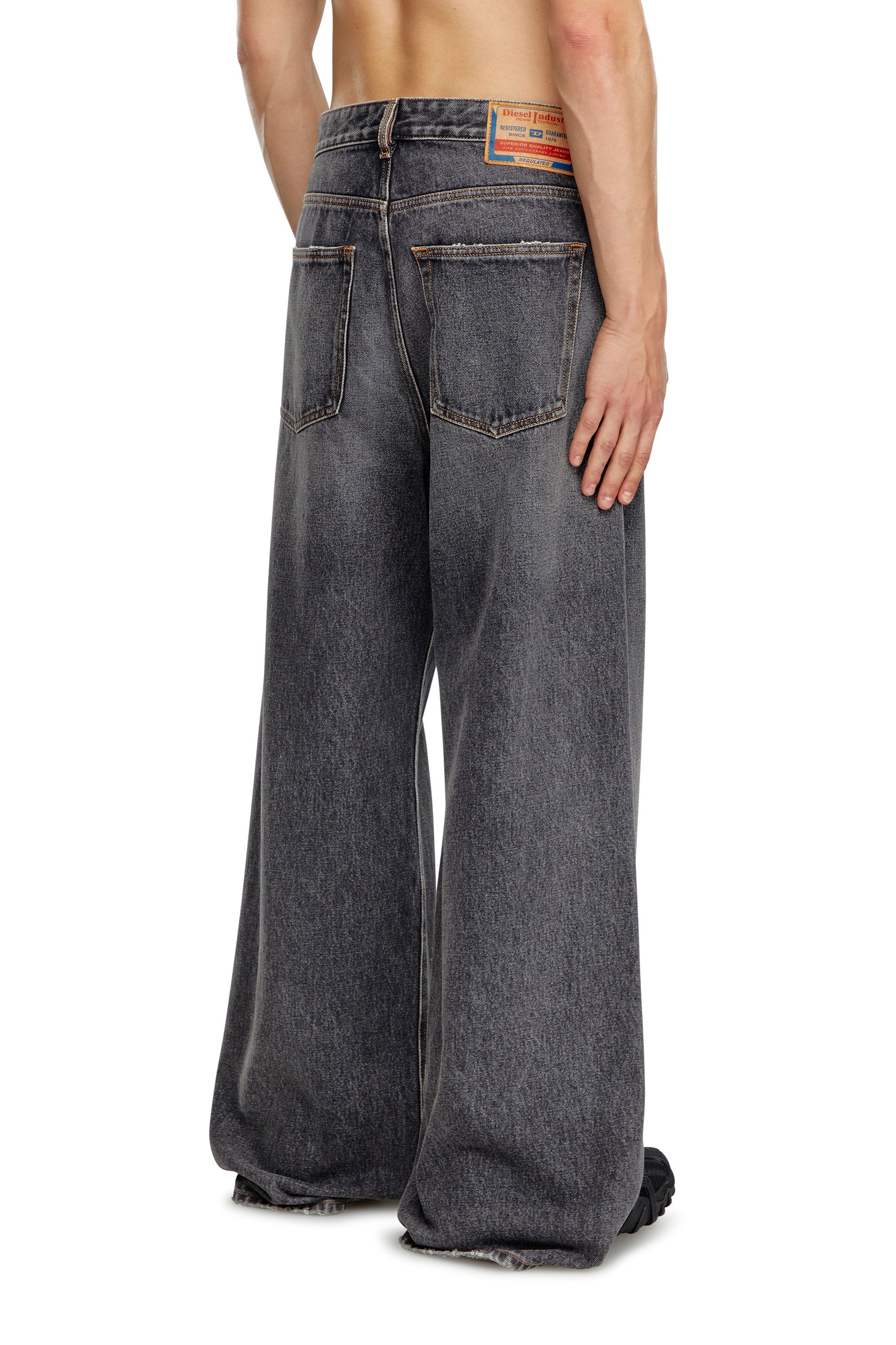 Diesel - Male Straight Jeans D-Rise 007F6, Black/Dark Grey - Image 4