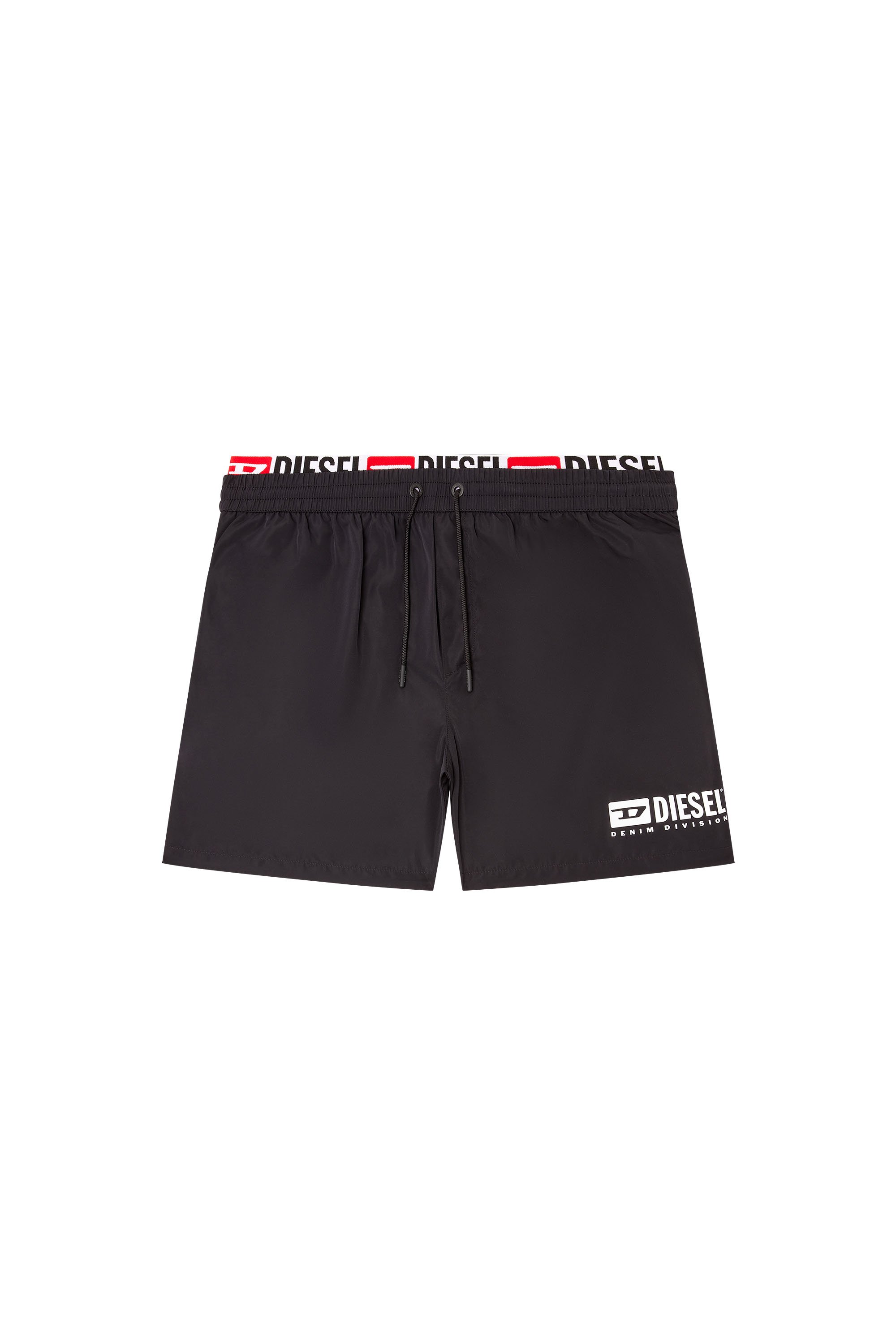 Diesel - VISPER-41-D-CORE, Male's Mid-length swim shorts with logo print in Black - 4