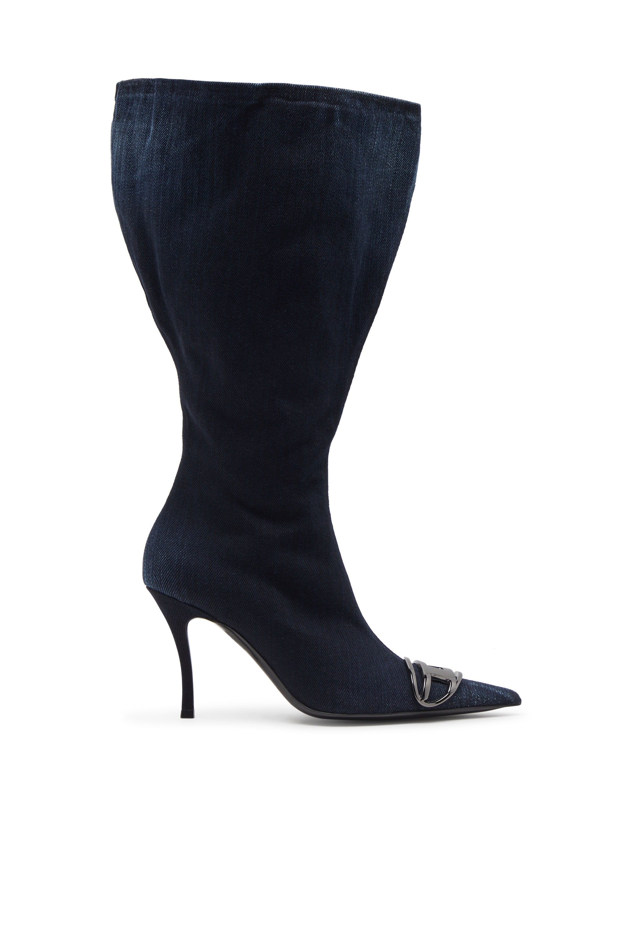 Diesel - D-VENUS KB LARGE, Female's D-Venus-Wide knee-high boots in denim in Dark Blue - 1