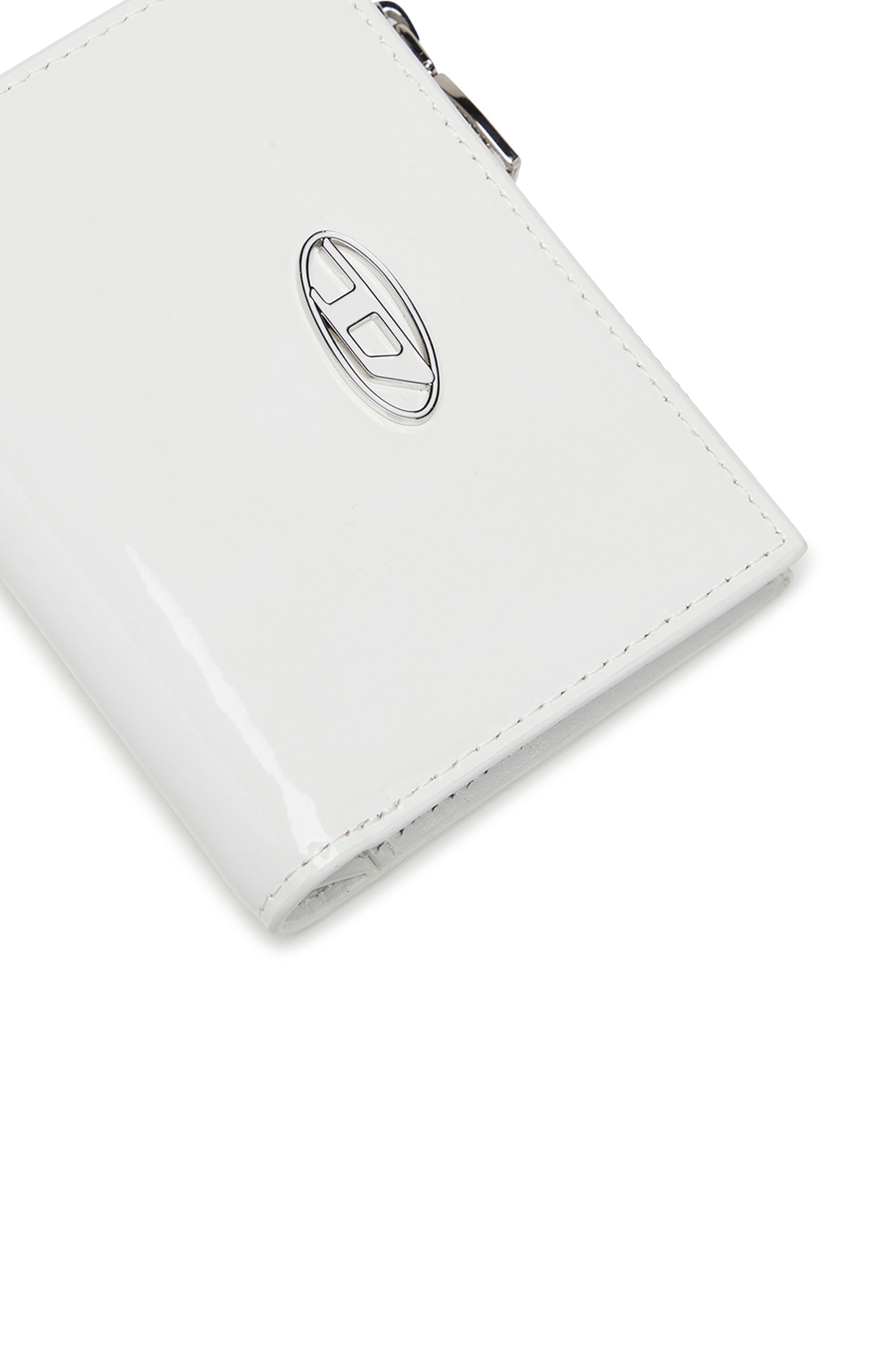 Diesel - PLAY BI-FOLD ZIP II, Female Small wallet in glossy leather in White - Image 4