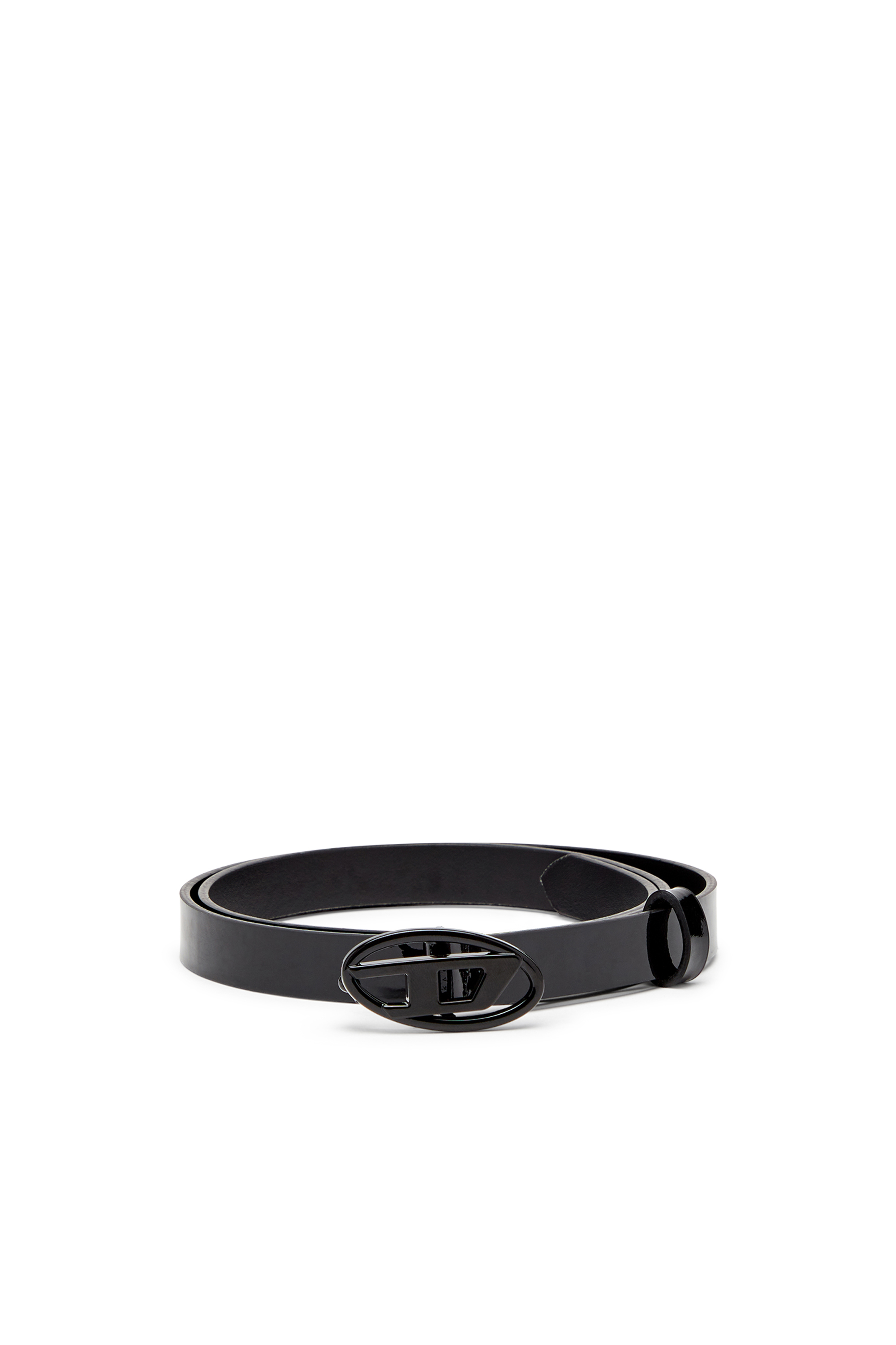 Diesel - B-PLAY 15, Female's Slim belt in glossy leather in Black - 1