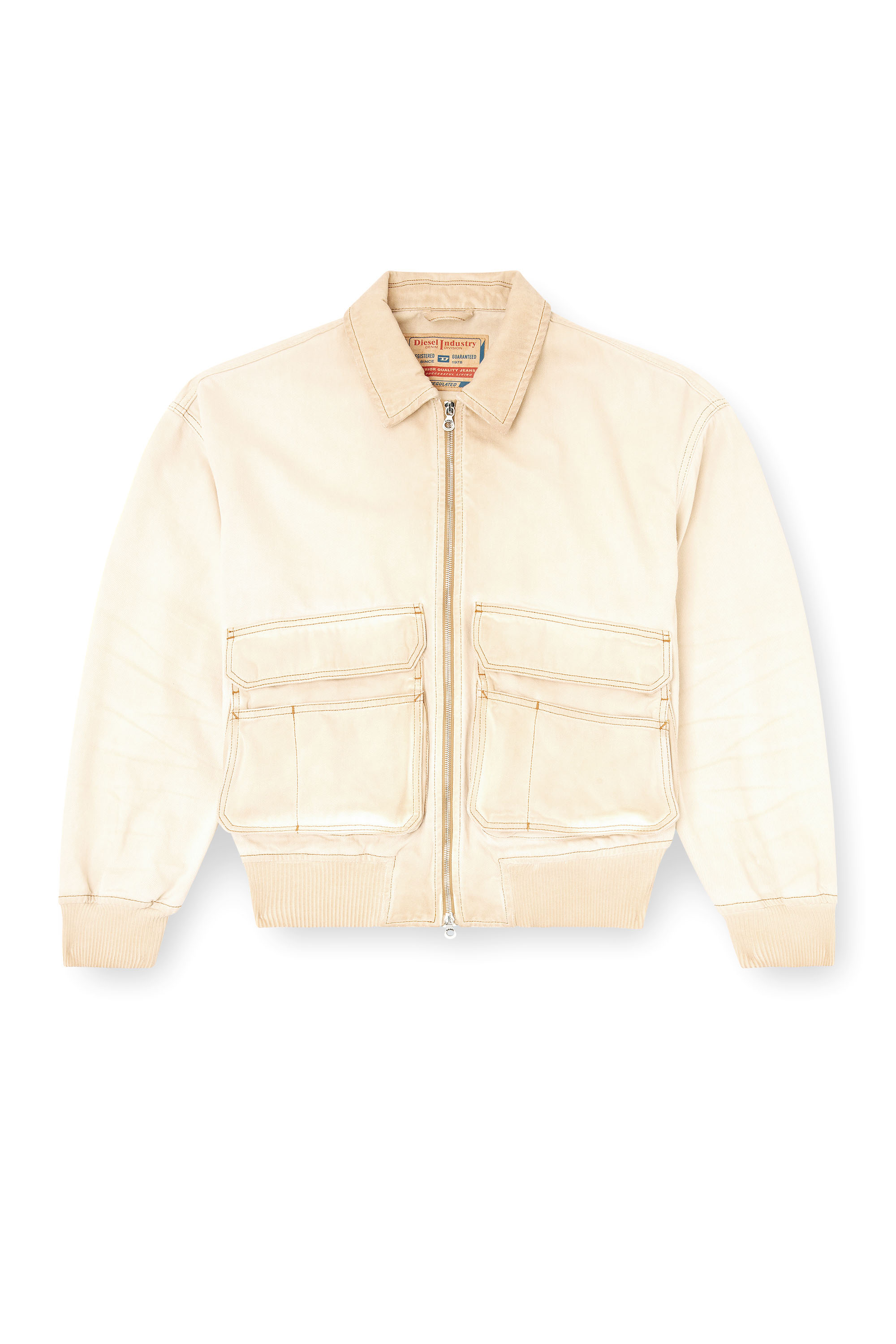 Diesel - D-KURZ, Veste en denim tissé batavia Mixte in Beige - 7