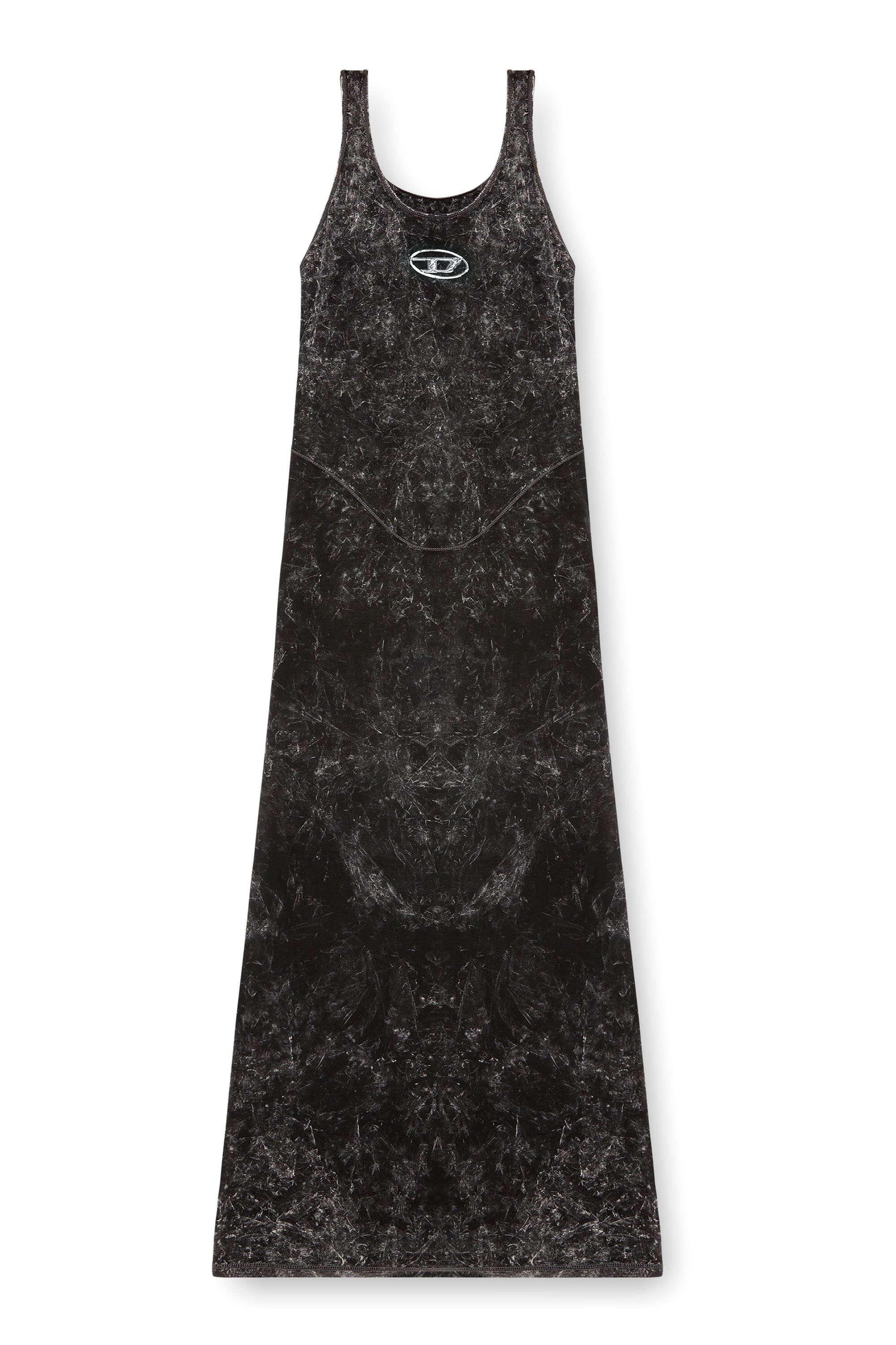 Diesel - D-AVENA-P1, Female Maxi dress in marbled stretch jersey in Black - Image 4