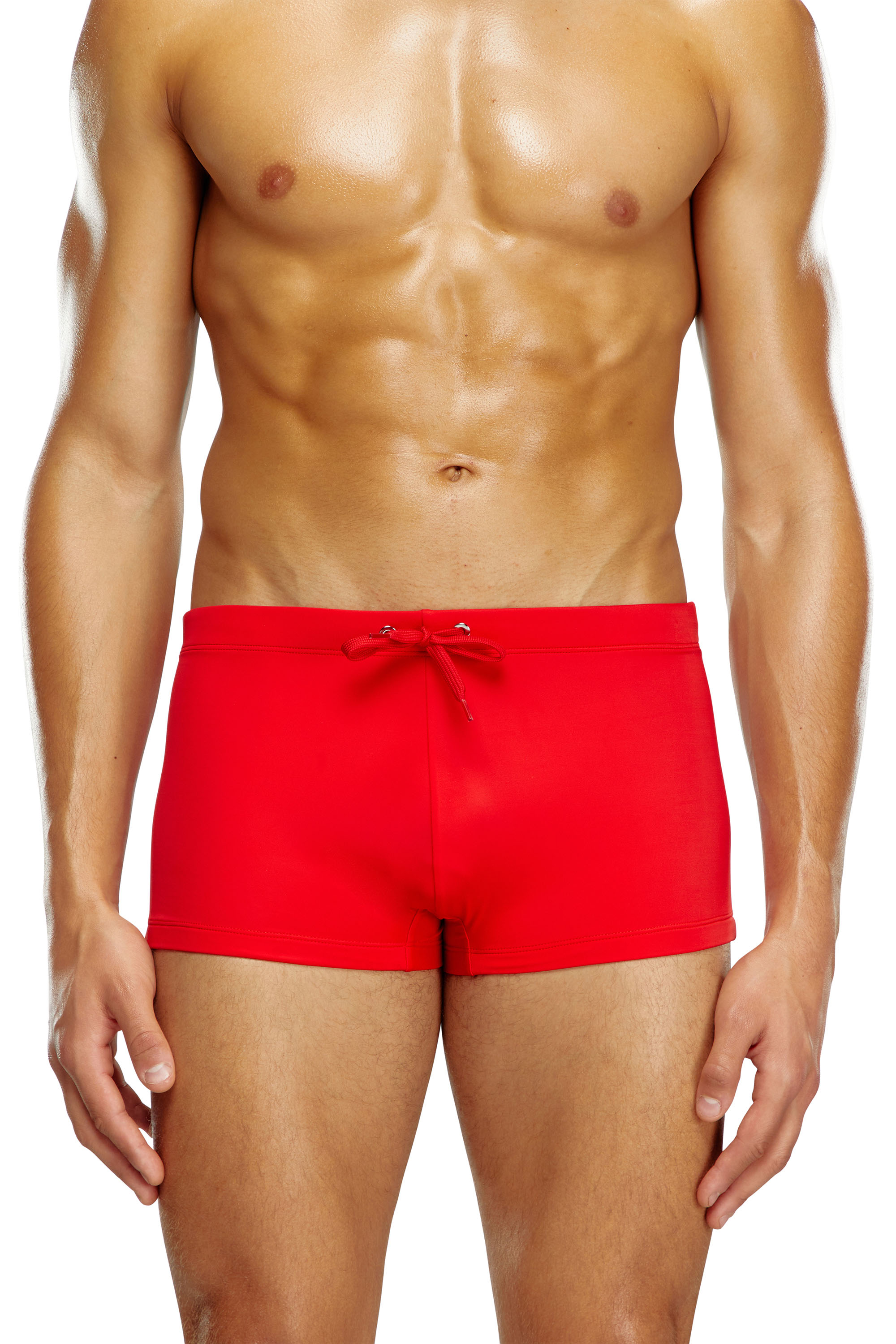 Diesel - BMBX-BRAD, Male's Swim boxer briefs with rear logo print in Red - 2