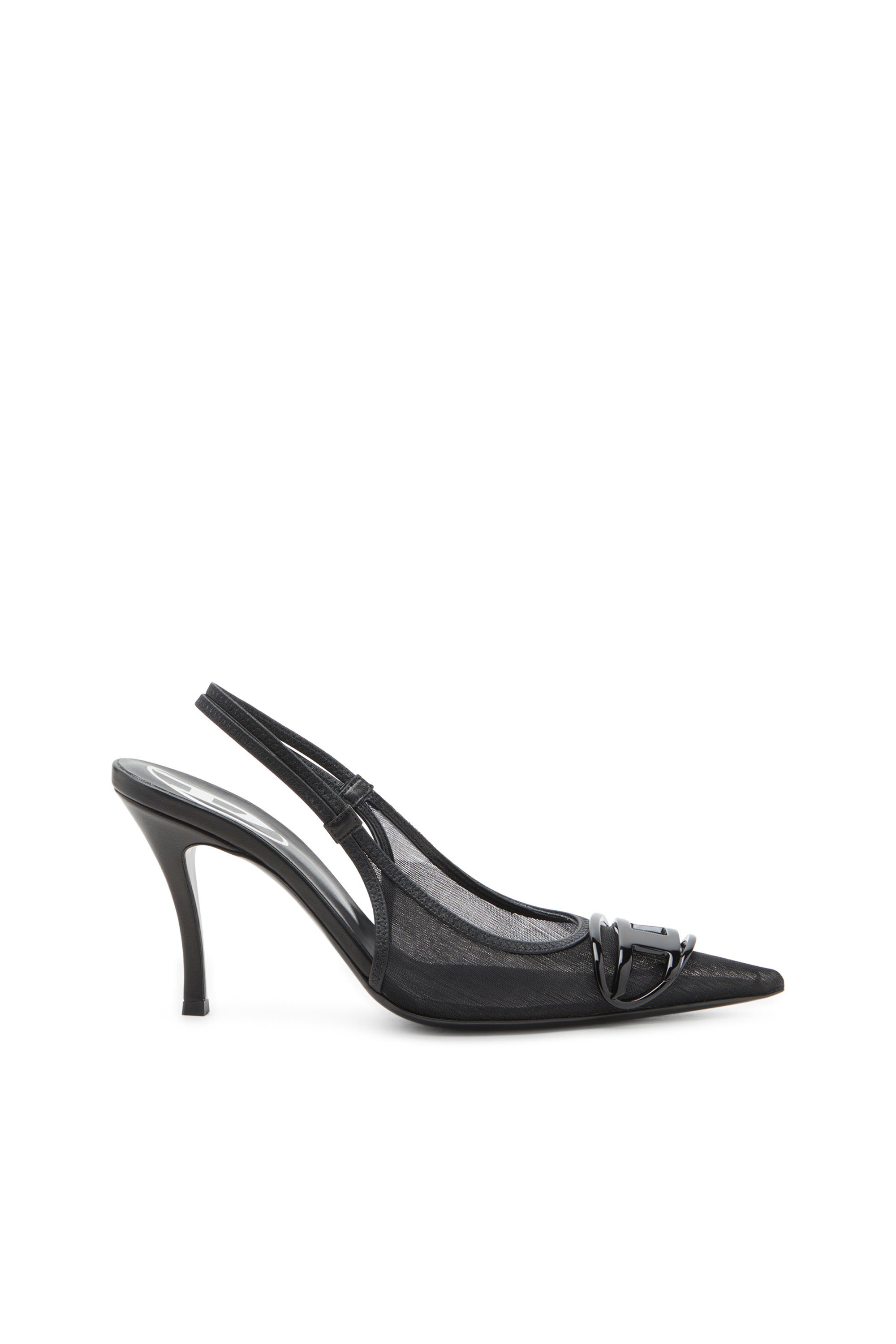 Diesel - D-VENUS SB, Escarpins à bride arrière en mesh bordé de cuir Femme in Noir - 1