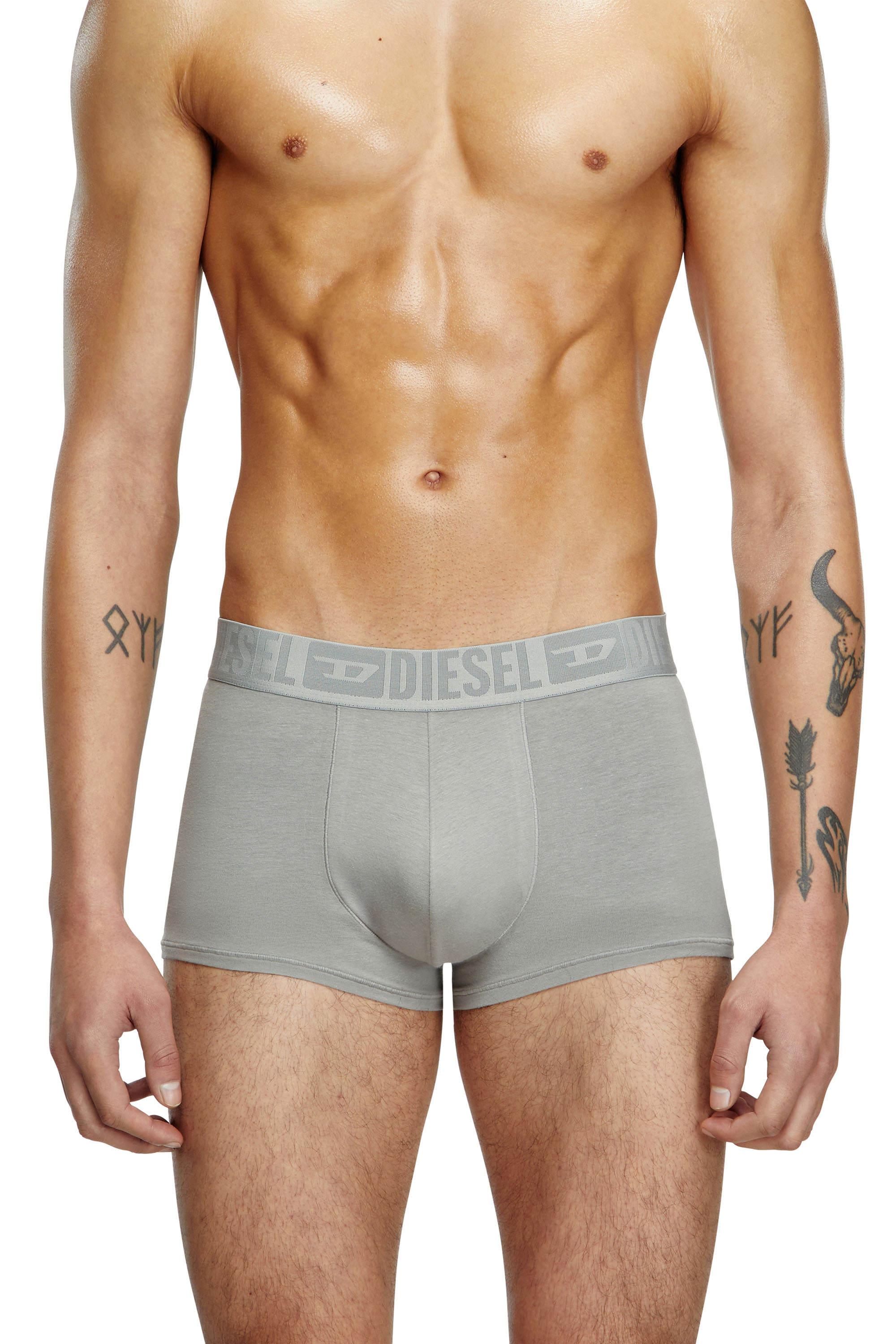 Diesel - BENJAMIN-D-MONO-3PACK, Male's Three-pack plain boxer briefs in Grey/Black - 3