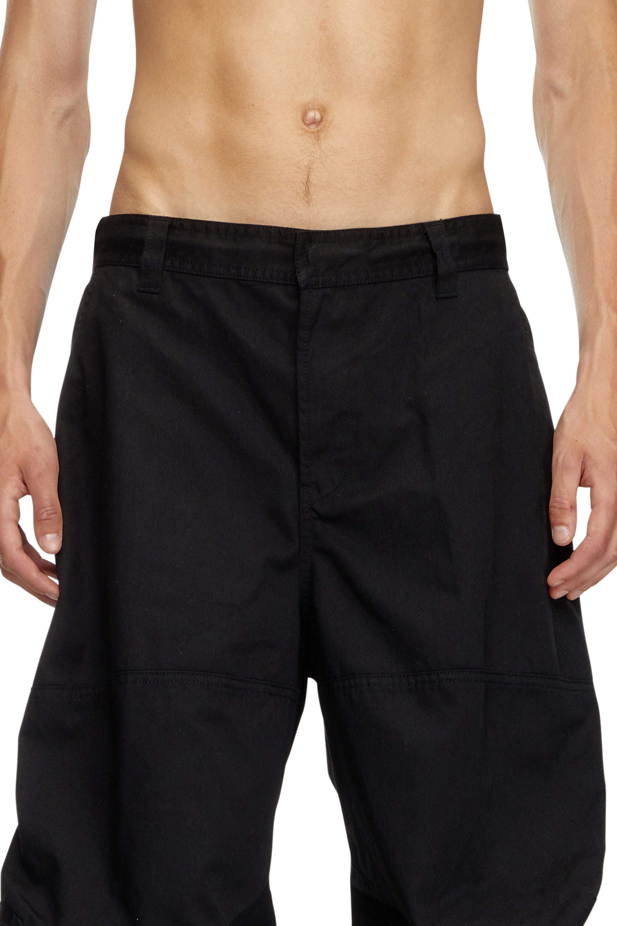 Diesel - P-ARNE-A, Male Cargo pants in technical cotton twill in Black - Image 3