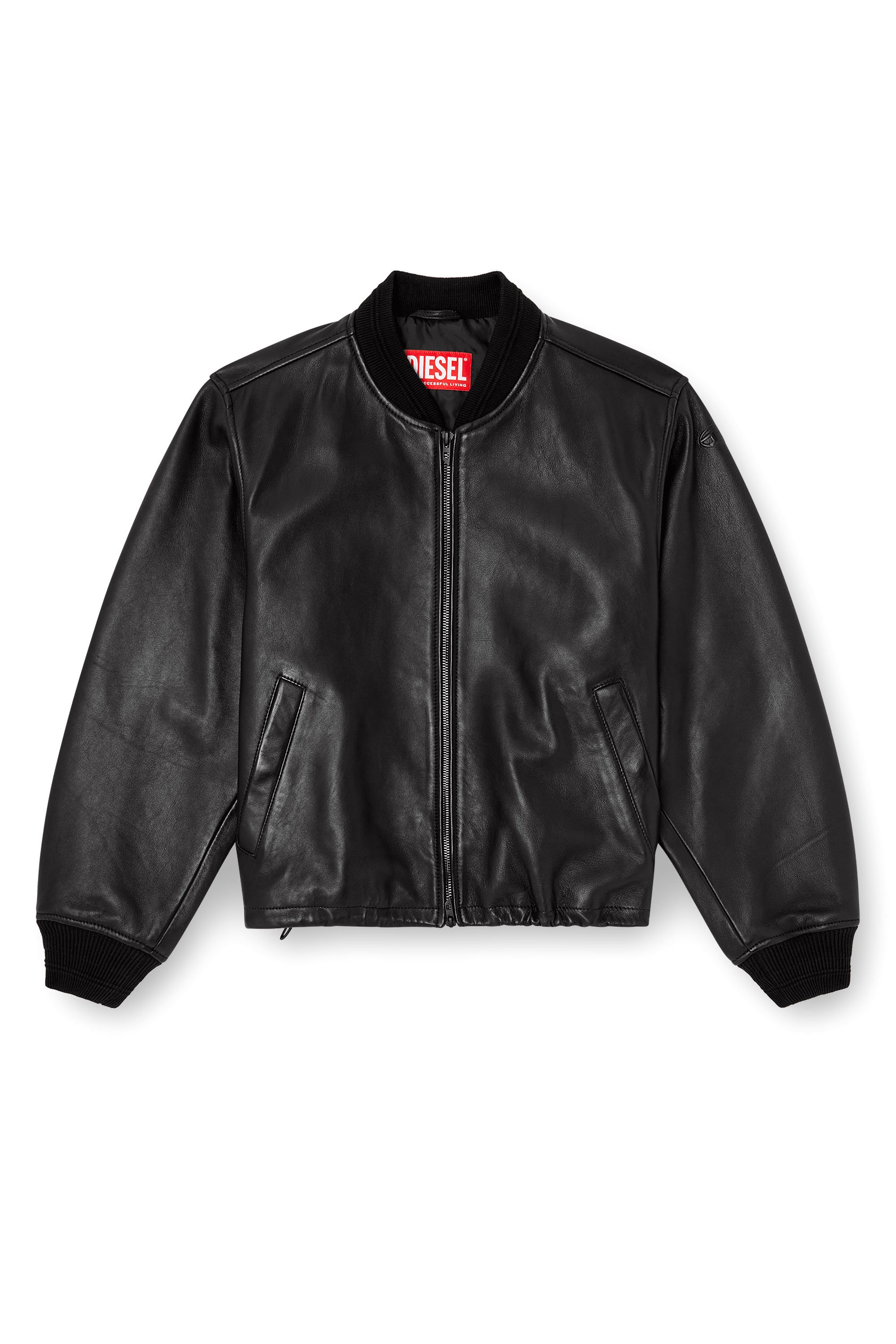 Diesel - L-ILYAN, Female's Leather bomber jacket in Black - 5