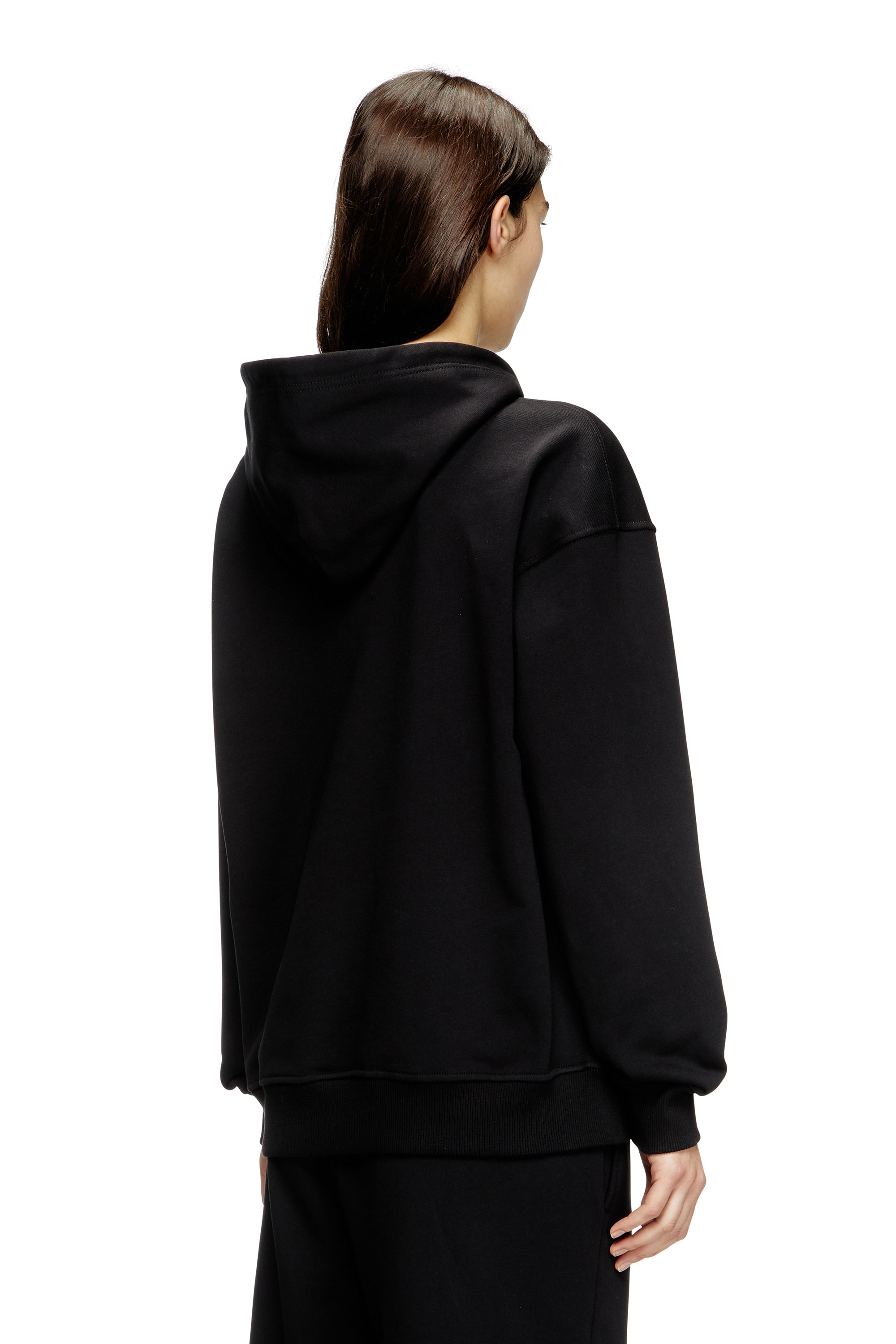 Diesel - F-BUXT-HOOD-OD, Female's Hoodie with metal-effect Oval D logo in Black - 3