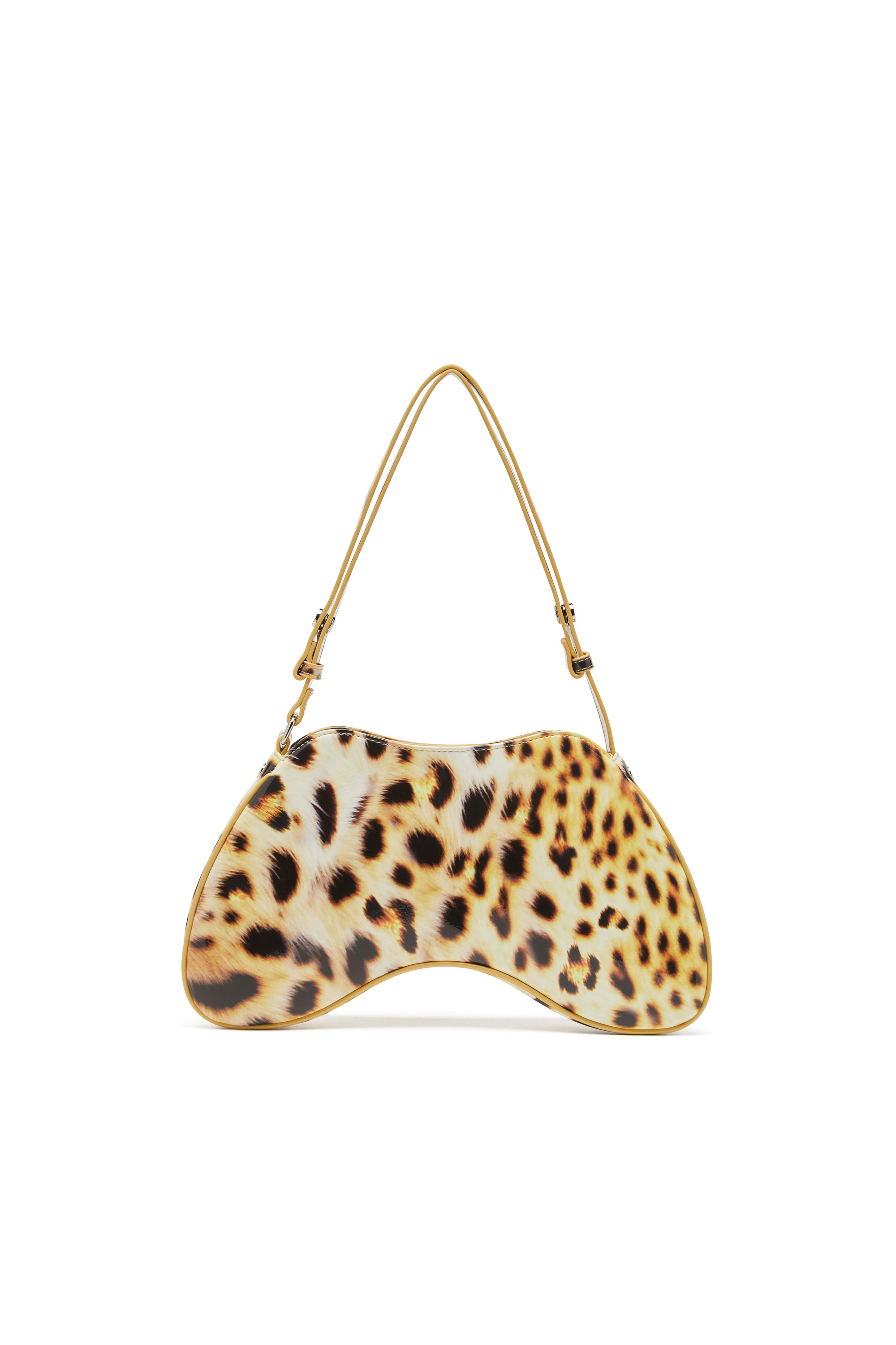 Diesel - PLAY SHOULDER, Female's Play-Glossy shoulder bag with cat print in Yellow - 2