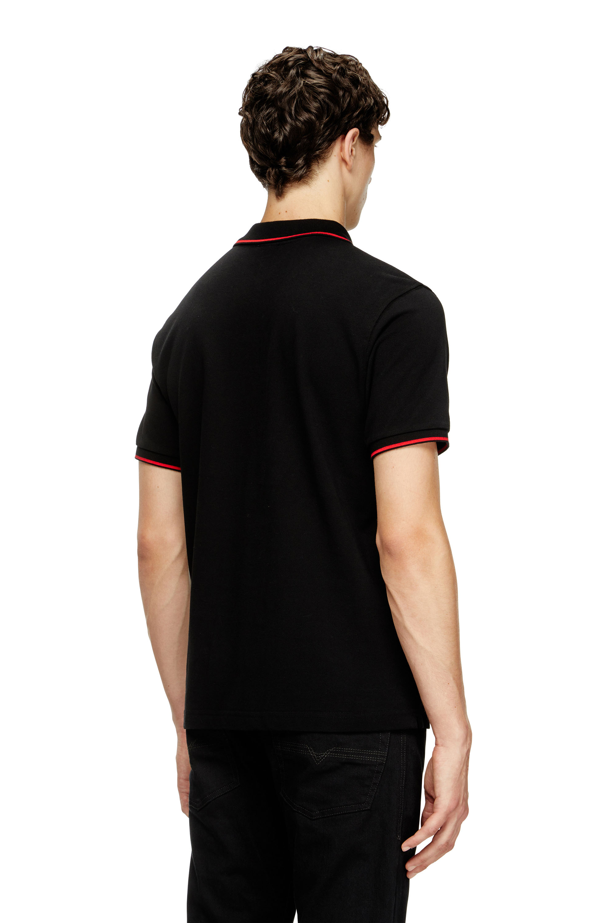 Diesel - T-FERRY-MICRODIV, Male's Polo shirt with micro Diesel embroidery in Black - 2
