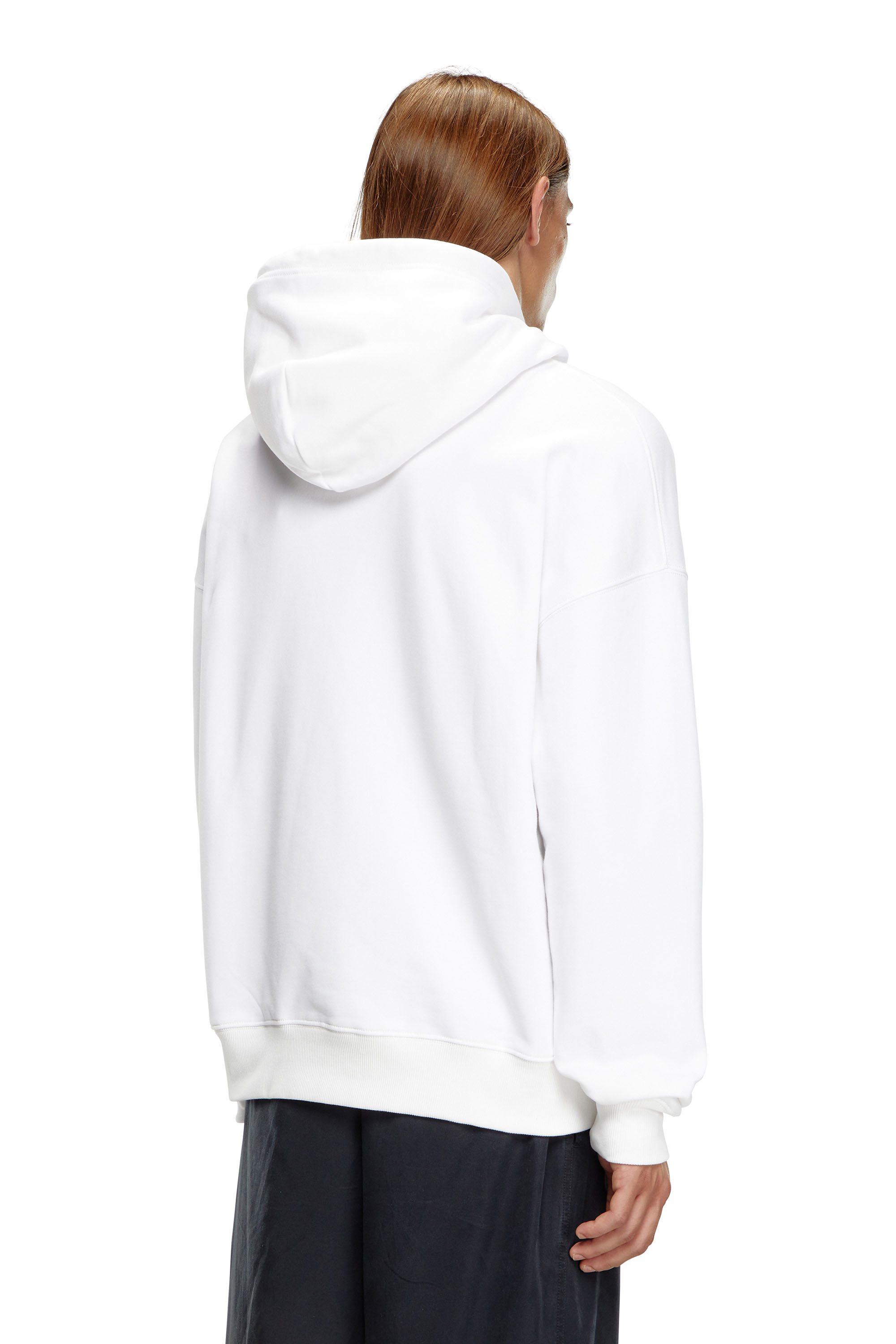 Diesel - S-ROB-HOOD-DOVAL-PJ, Male Hoodie with oval D patch in White - Image 3