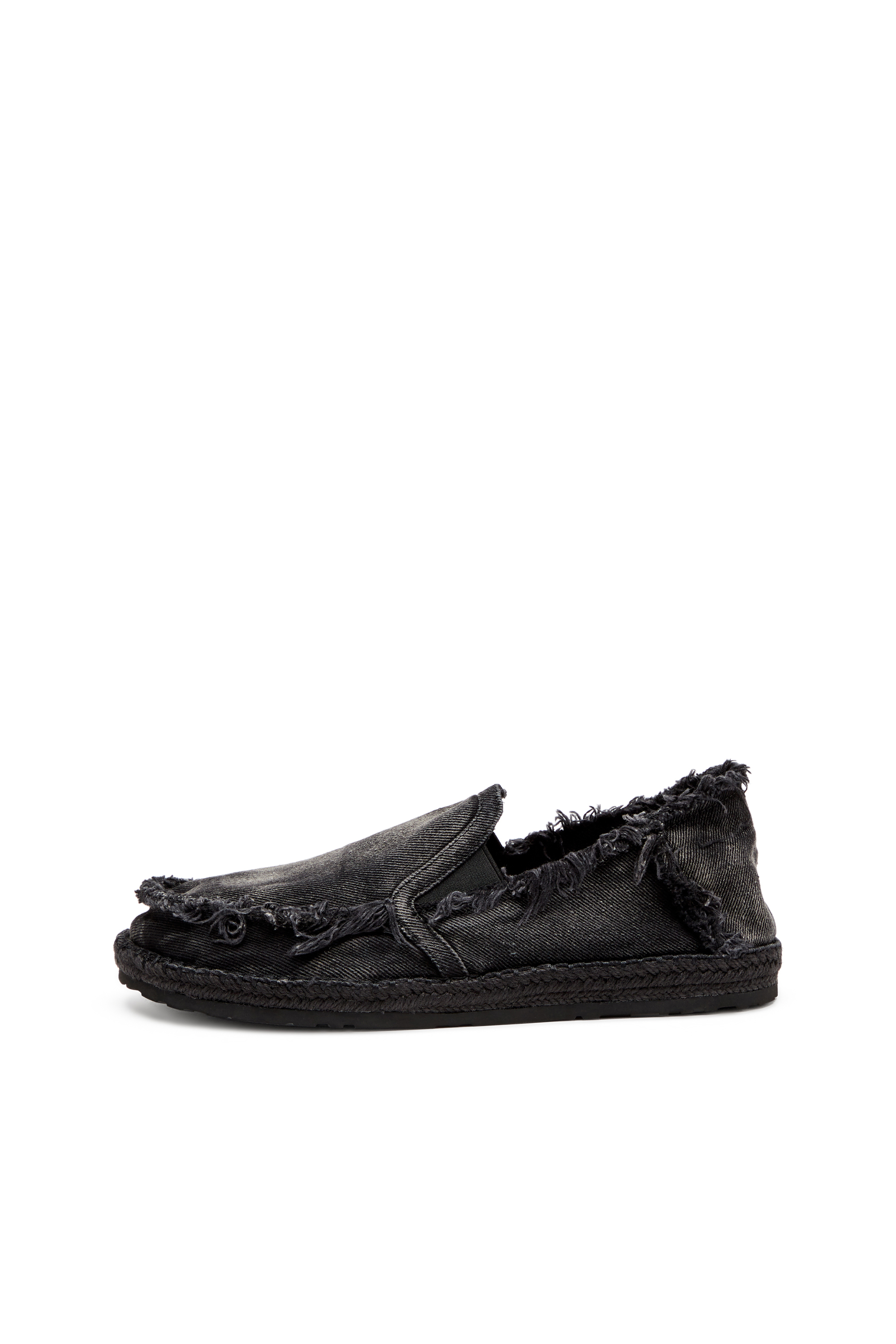 Diesel - D-LUKAS ESP, Male's Espadrille loafers in distressed denim in Black - 7