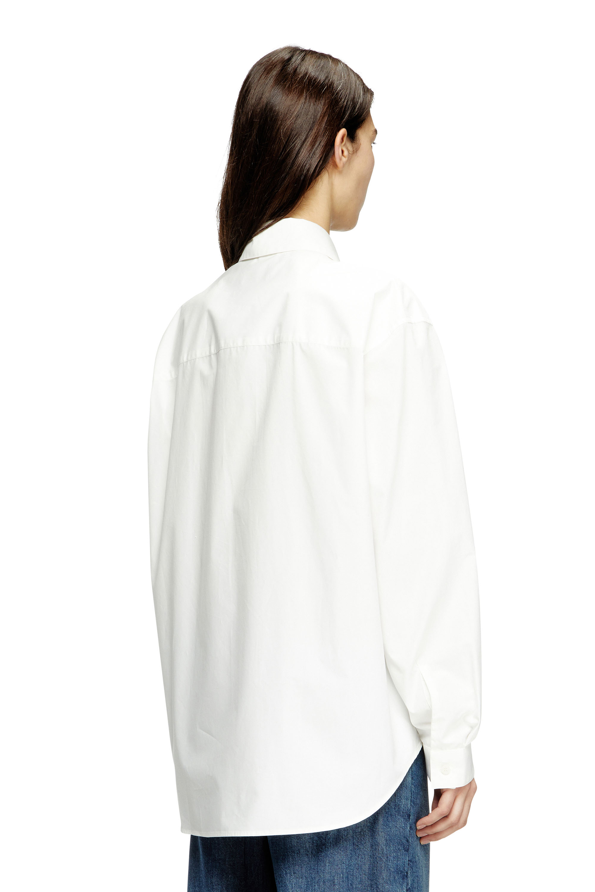 Diesel - S-SIMPLY-C-WN-R1, Female's Boyfriend shirt with Oval D in White - 3