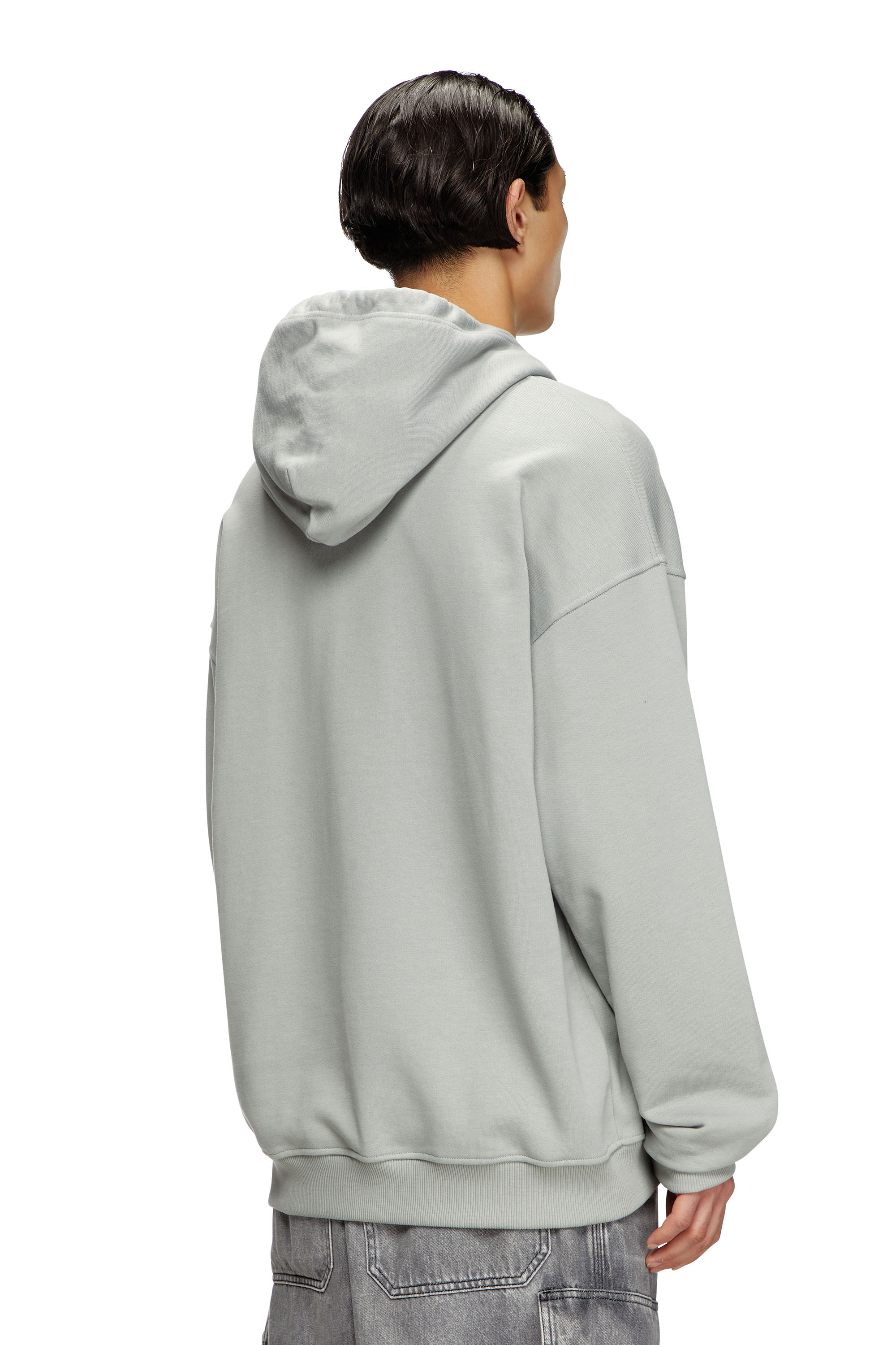 Diesel - S-UMMER-BIGOVAL, Male's Hoodie with embossed Oval D in Light Grey - 4