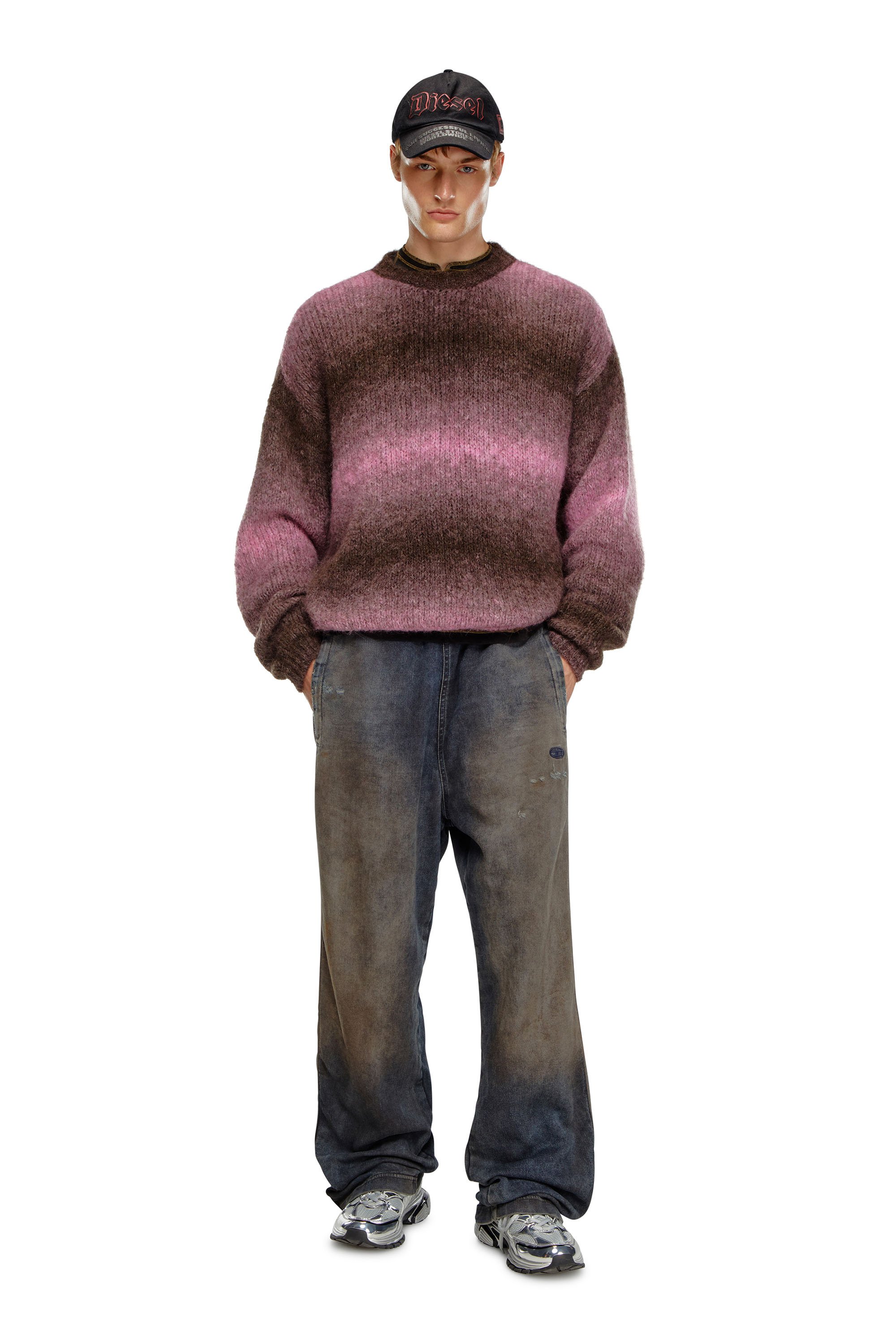 Diesel - K-RASTA, Male's Dégradé jumper in alpaca blend in Violet - 4