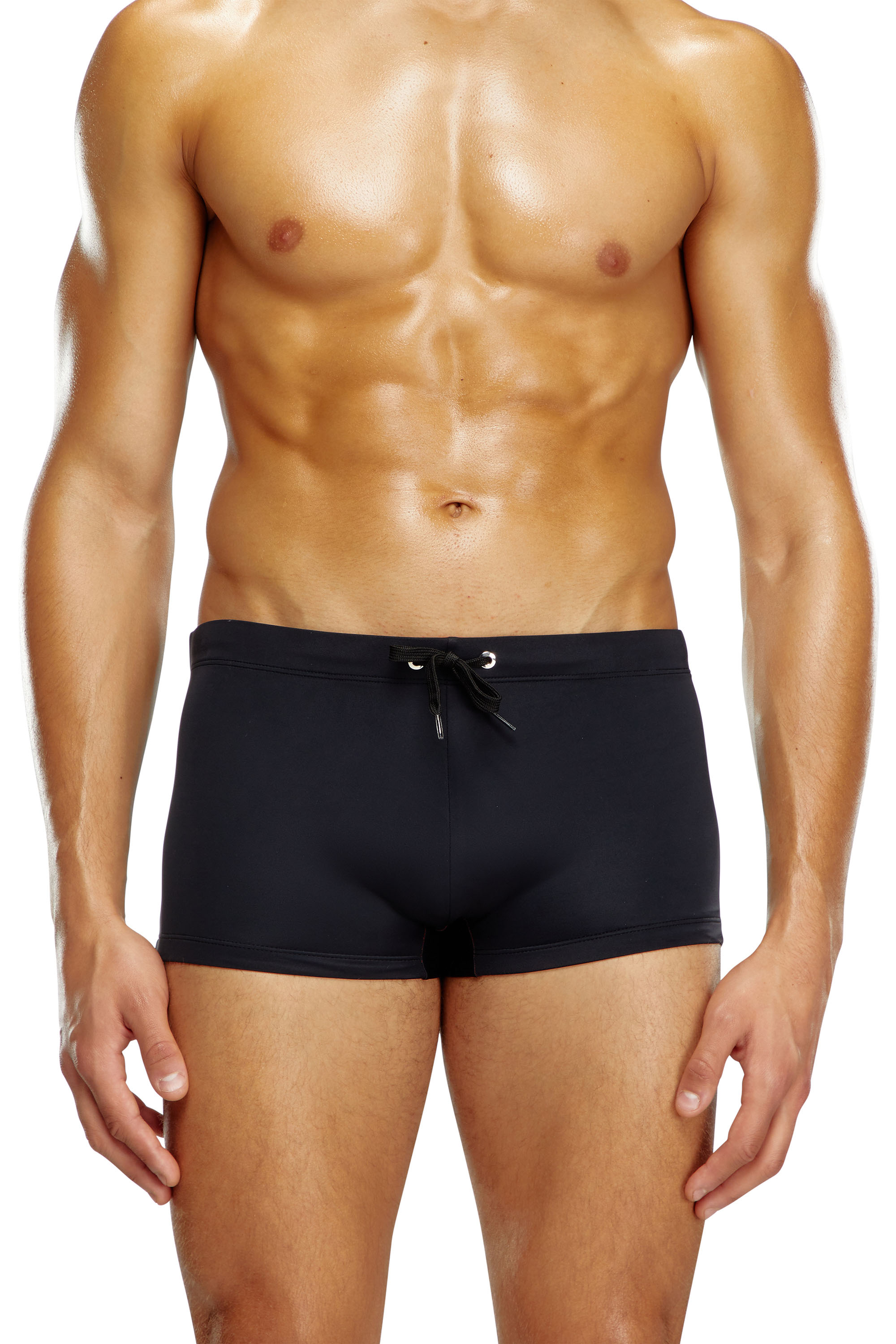 Diesel - BMBX-BRAD, Male's Swim boxer briefs with rear logo print in Black - 2