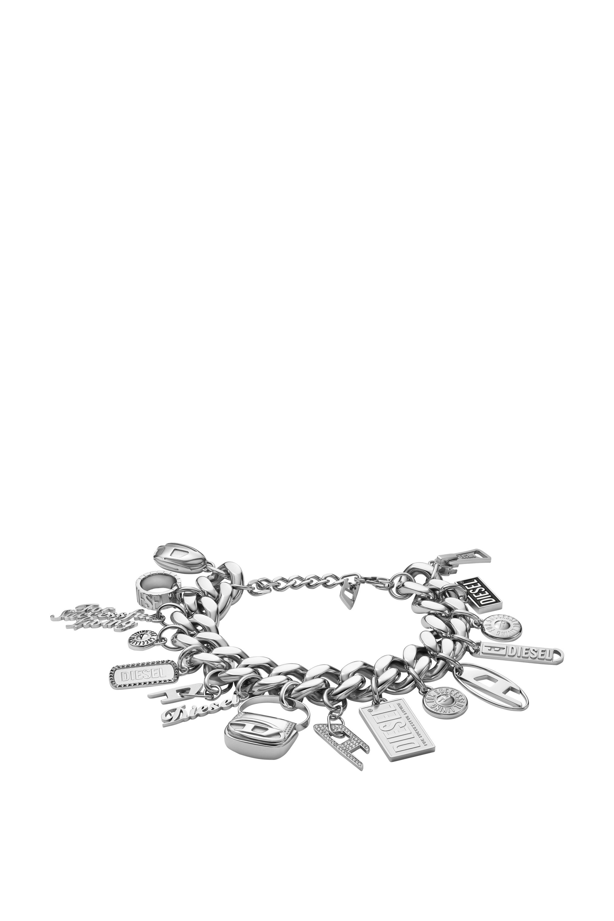 Diesel - DX1523 JEWEL, Bracelet chaîne à breloques en acier inoxydable Mixte in Gris argenté - 1