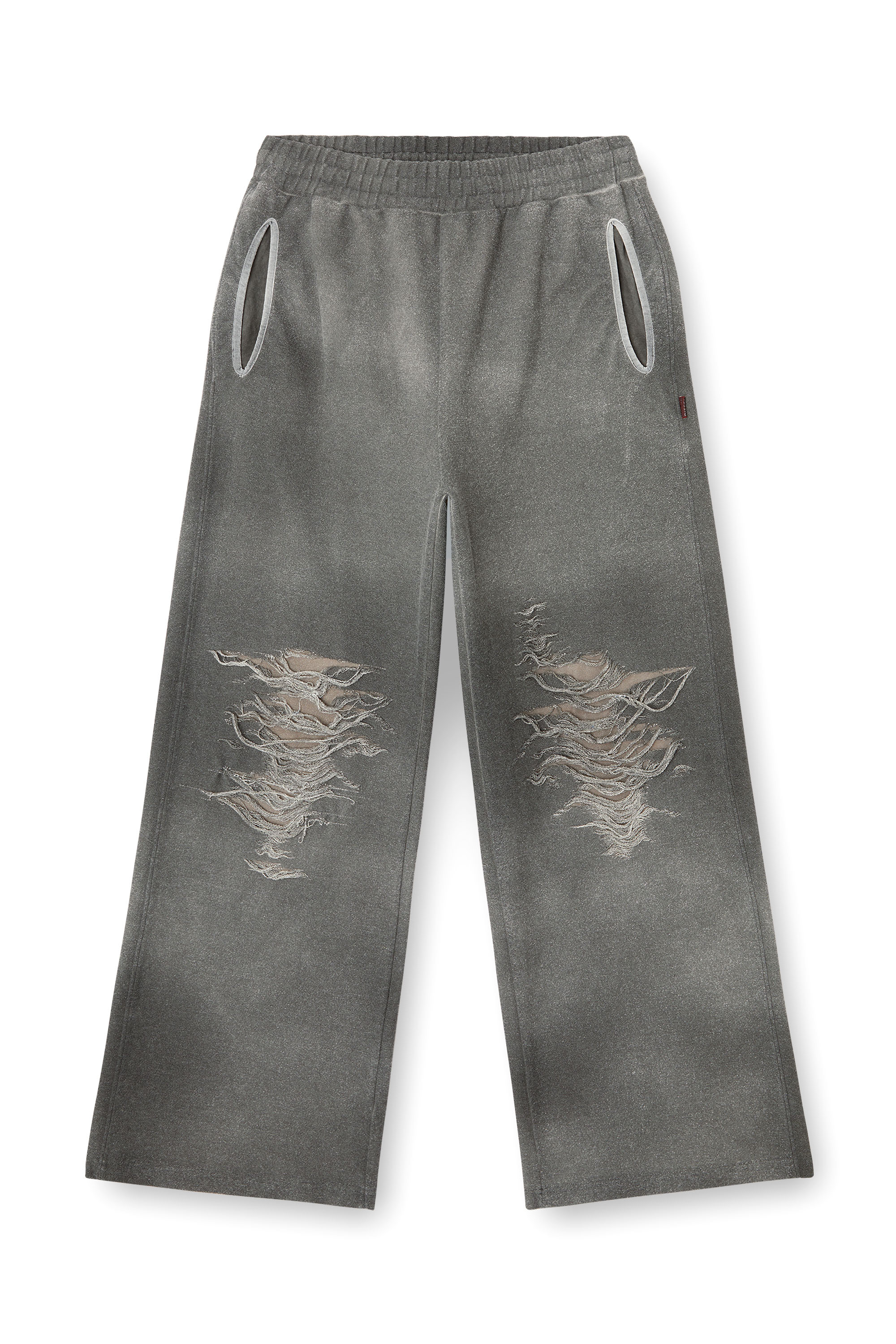 Diesel - P-PERCY, Male's Track pants with distressed front in Grey - 5