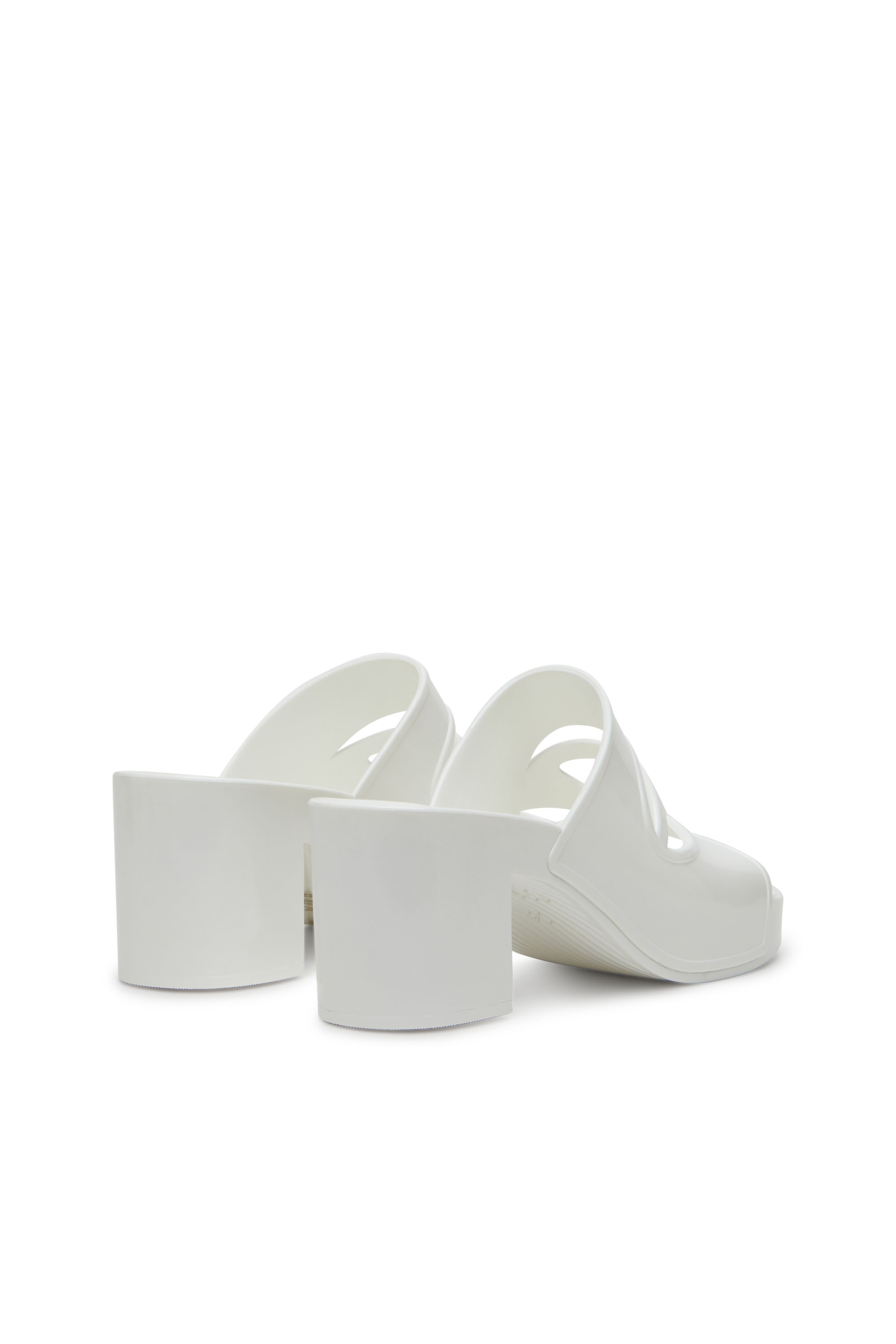 Diesel - SA-BONNIE, Female's Heeled rubber slides with cut-out logo in White - 3