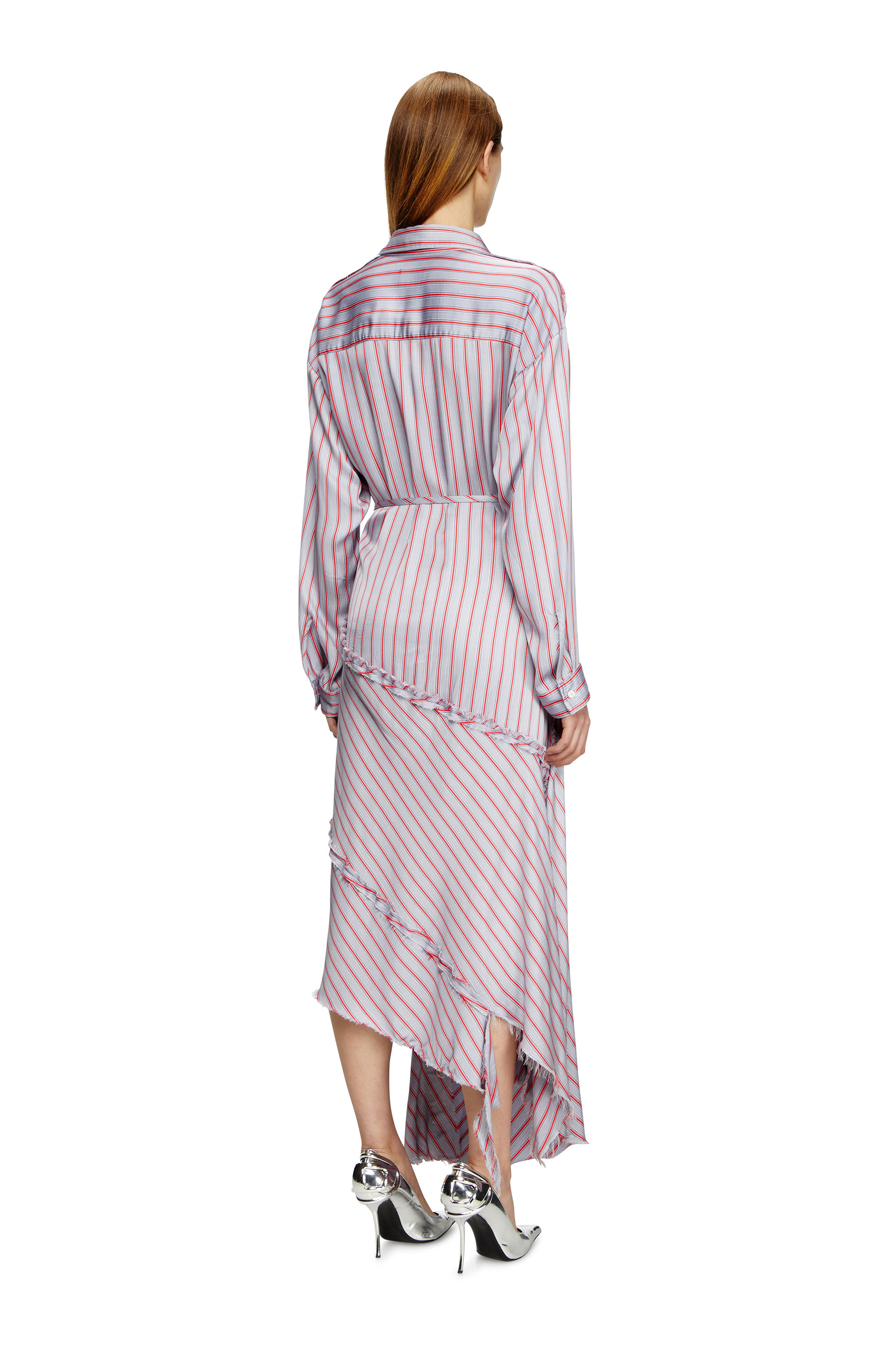 Diesel - D-RAVEN, Female's Asymmetrical wrap shirt dress in Pink/Violet - 3