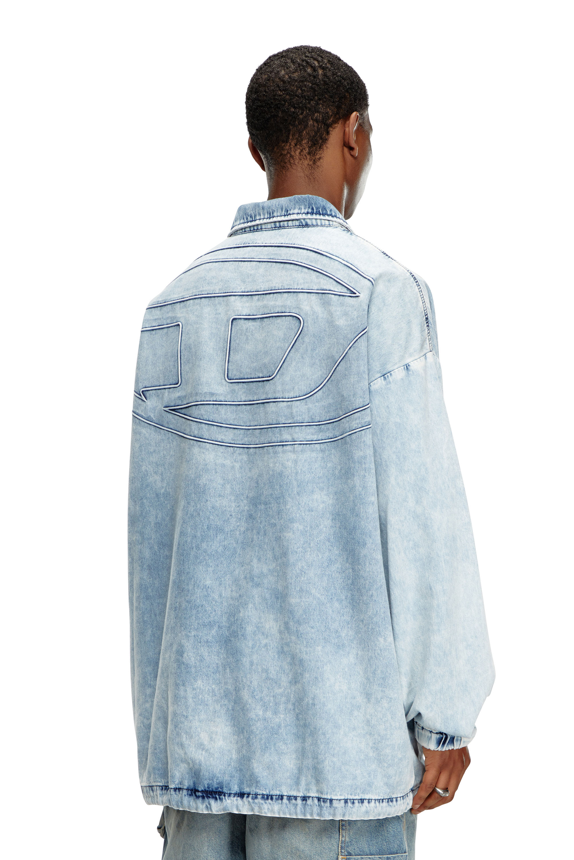 Diesel - D-KRAP-S1, Male's Denim jacket with Oval D in Light Blue - 1