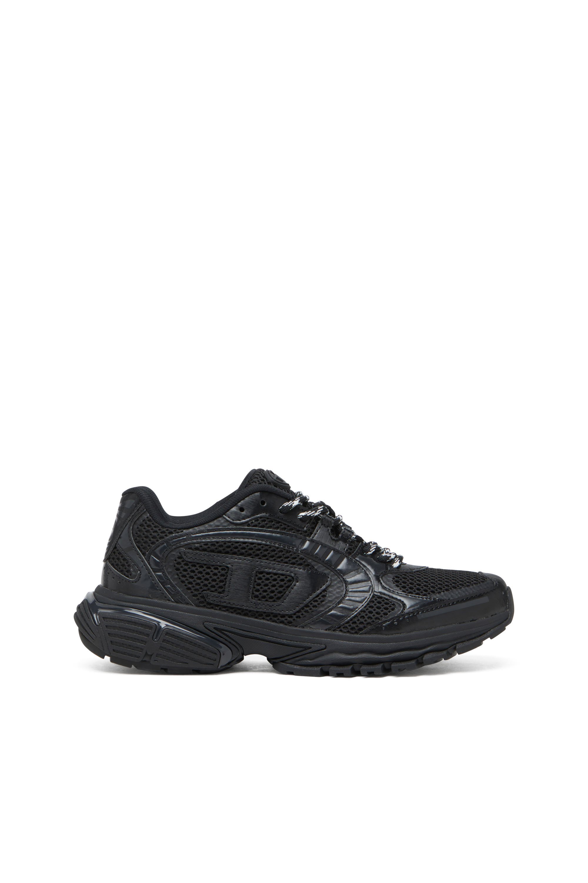 Diesel - S-PRO-V-DENSE LOW W, Sneakers en mesh monochrome avec logo Oval D Femme in Noir - 1