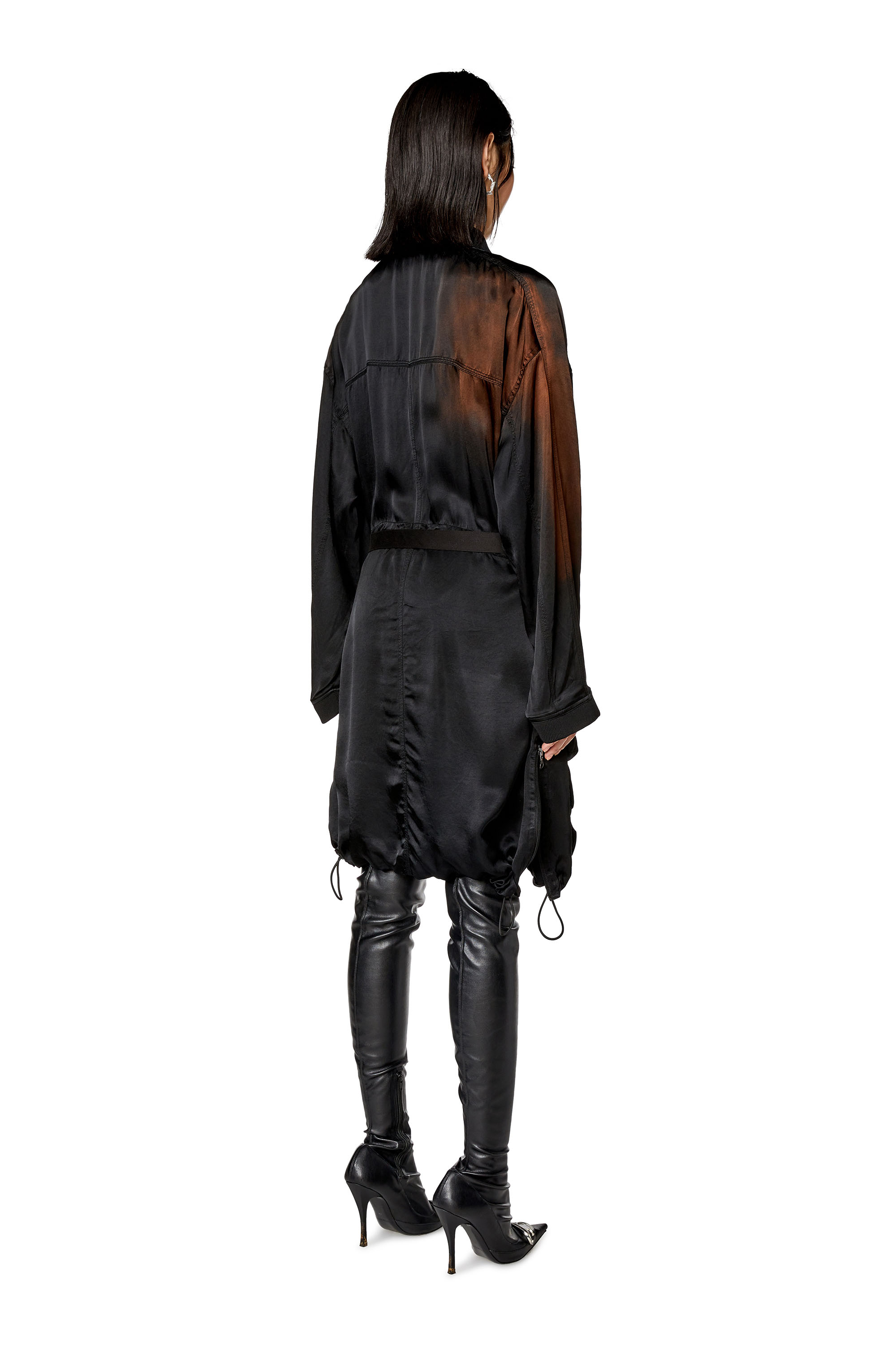 Diesel - D-SARAN, Female Dress in solarised satin in Black - Image 3