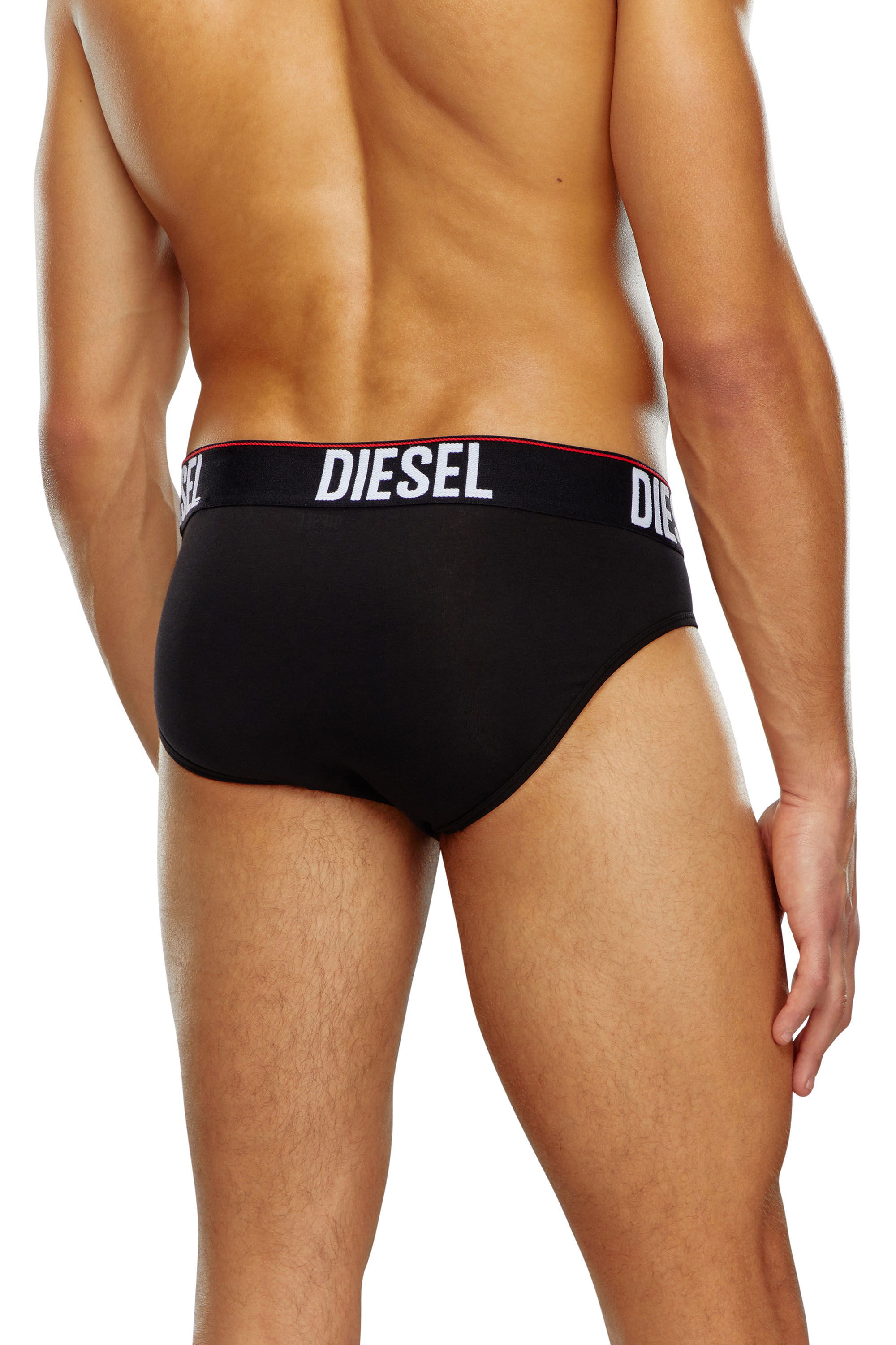 Diesel - UMBR-ANDRETHREEPACK, Lot de trois slips avec taille ton sur ton Homme in Noir - 3