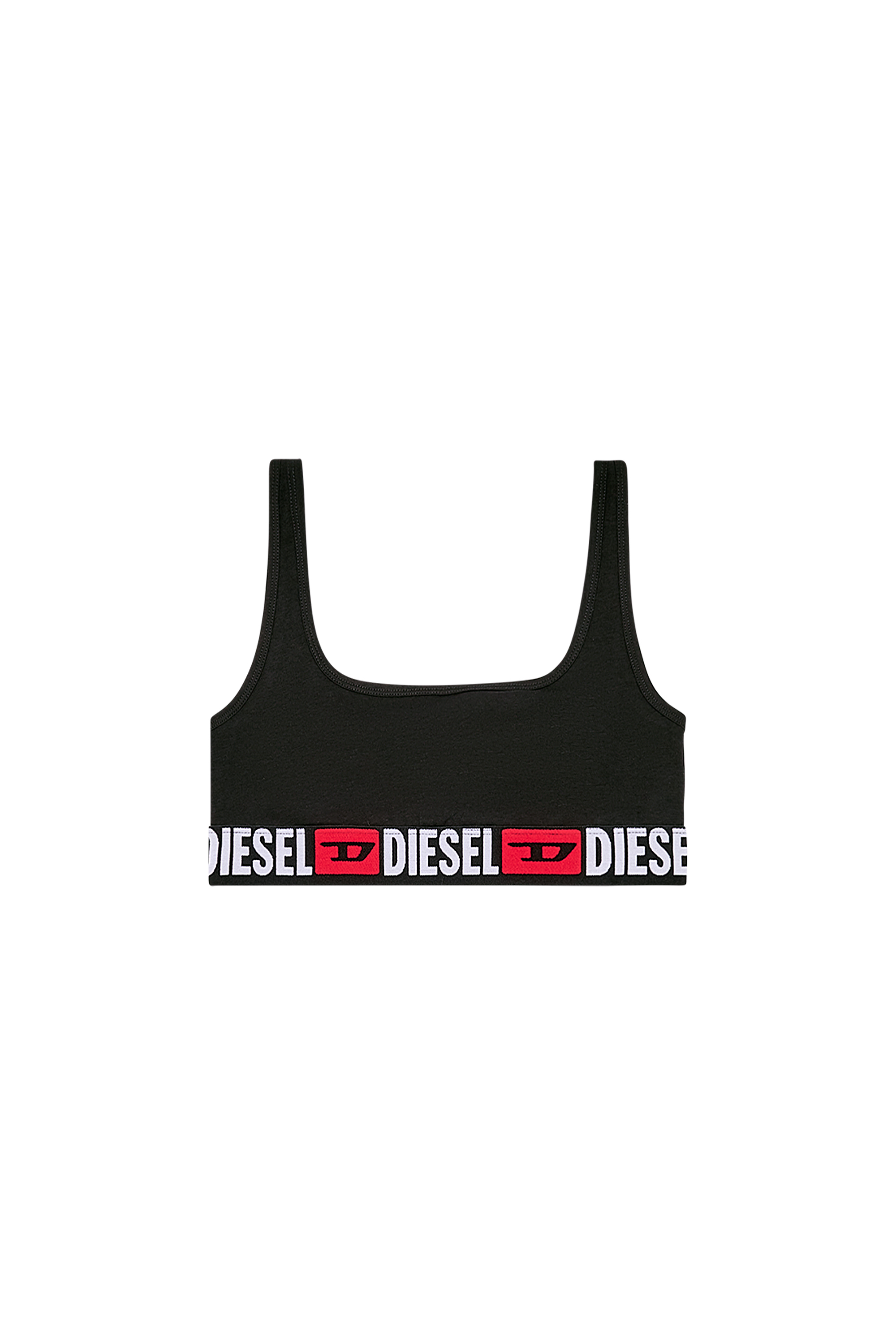 Diesel - UFSB-ORIBA, Female's Ribbed bralette with logo band in Black - 4