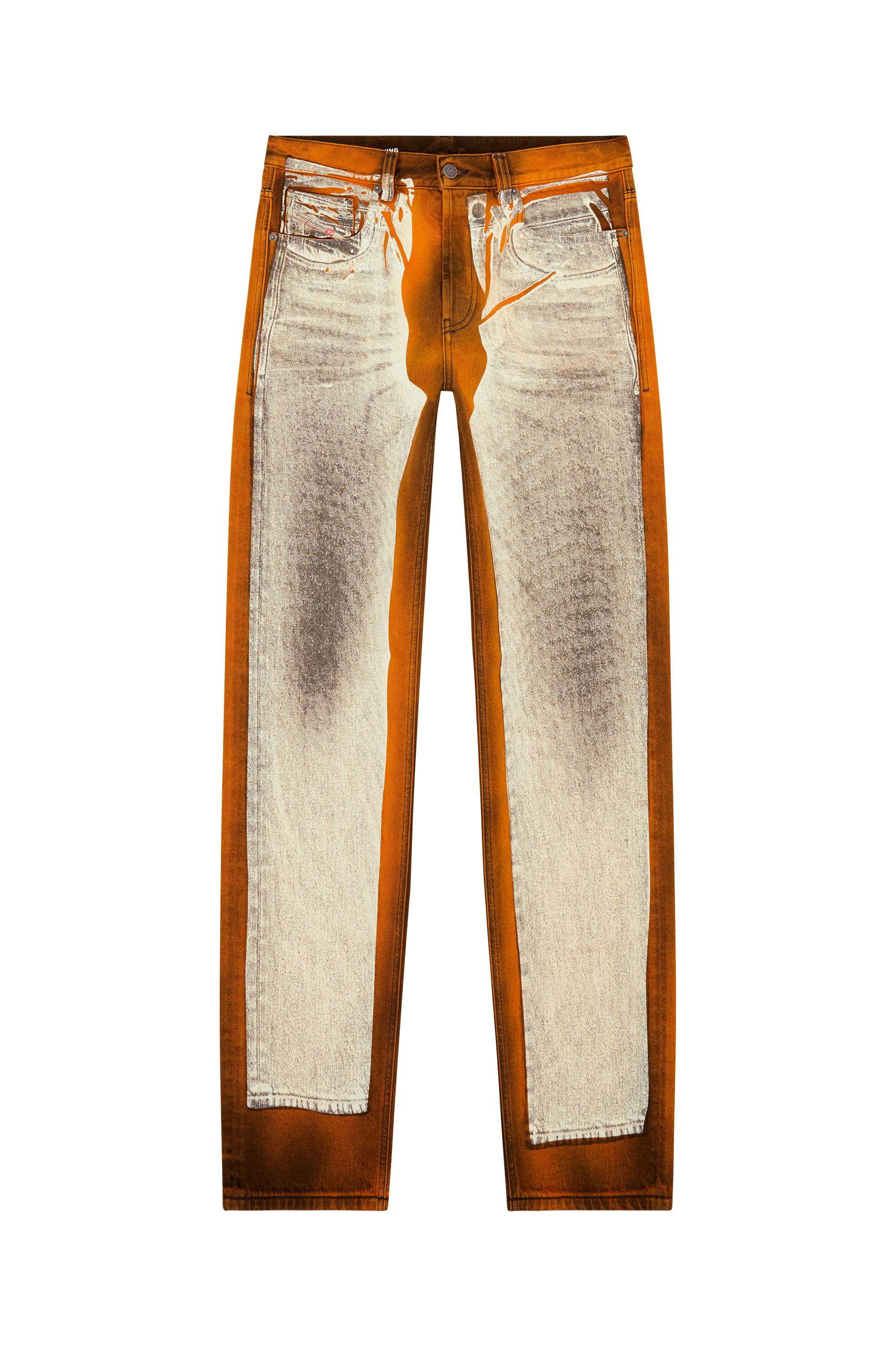 Diesel - Straight Jeans 2010 D-Macs 007U8, Noir/Orange - Image 3