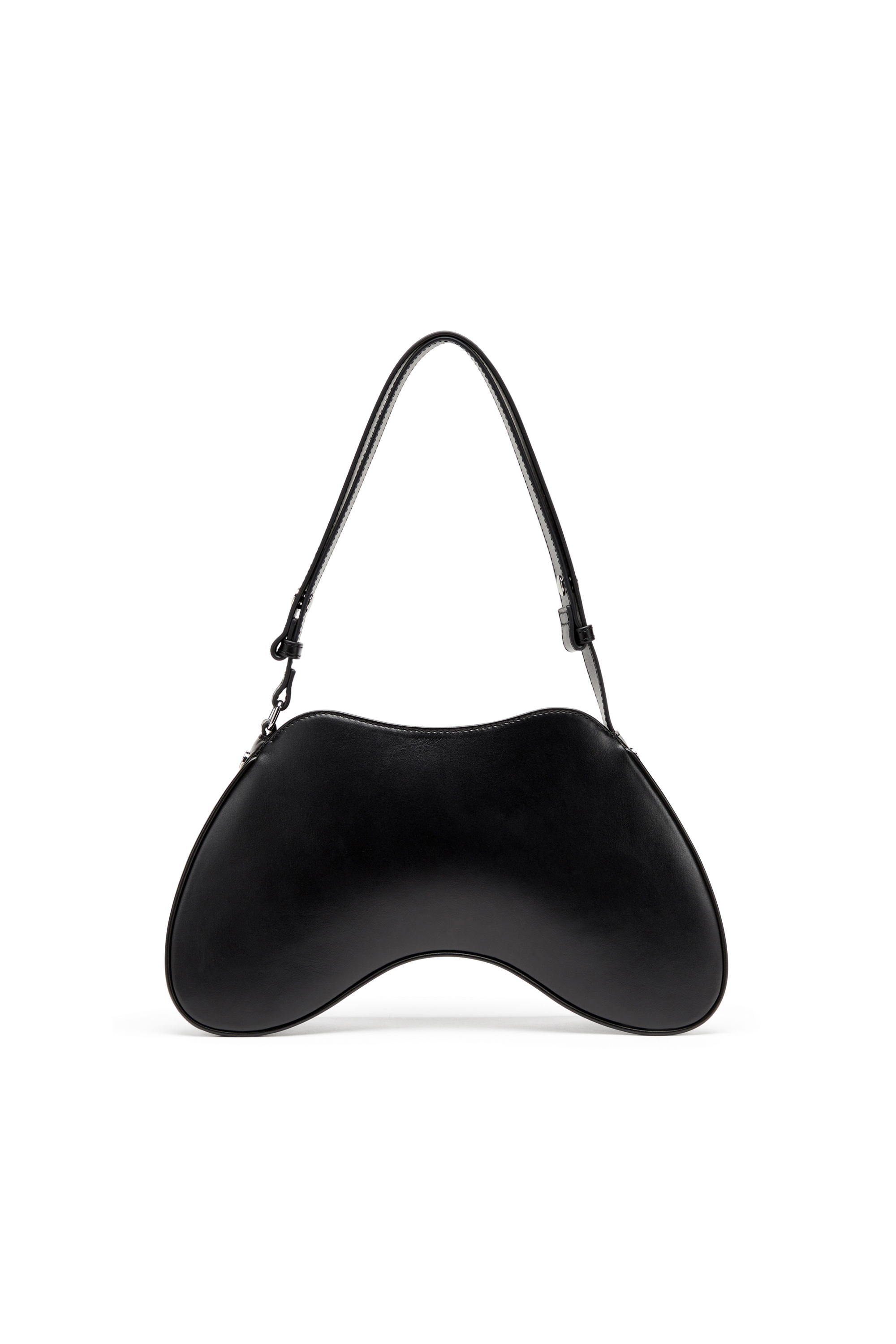 Diesel - PLAY SHOULDER, Female's Play-Semi gloss leather shoulder bag in Black - 2