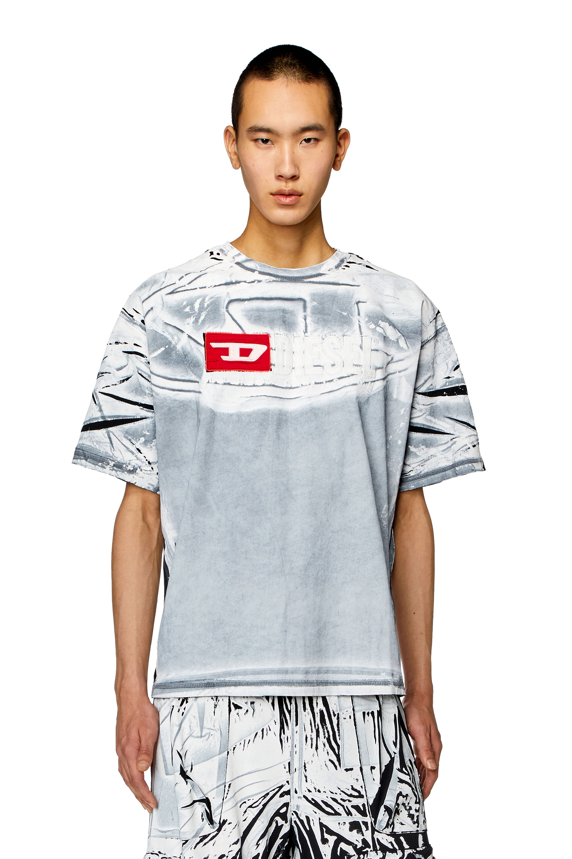 Diesel - T-OX, Homme T-shirt avec imprimé effet craie in Polychrome - Image 1