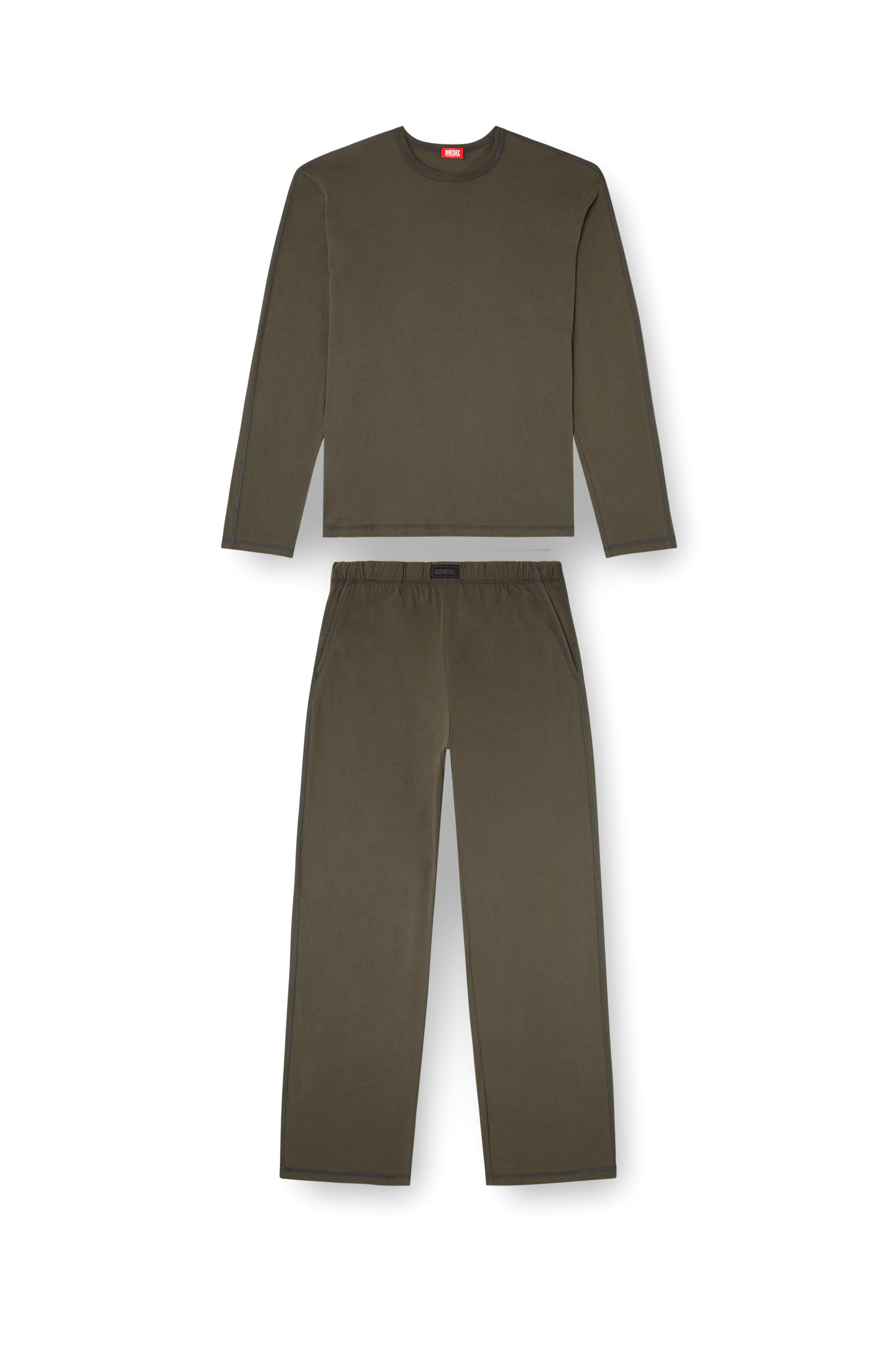 Diesel - SET-ADRIAN-UTLT, Male's Pajamas in cotton jersey in Brown - 4