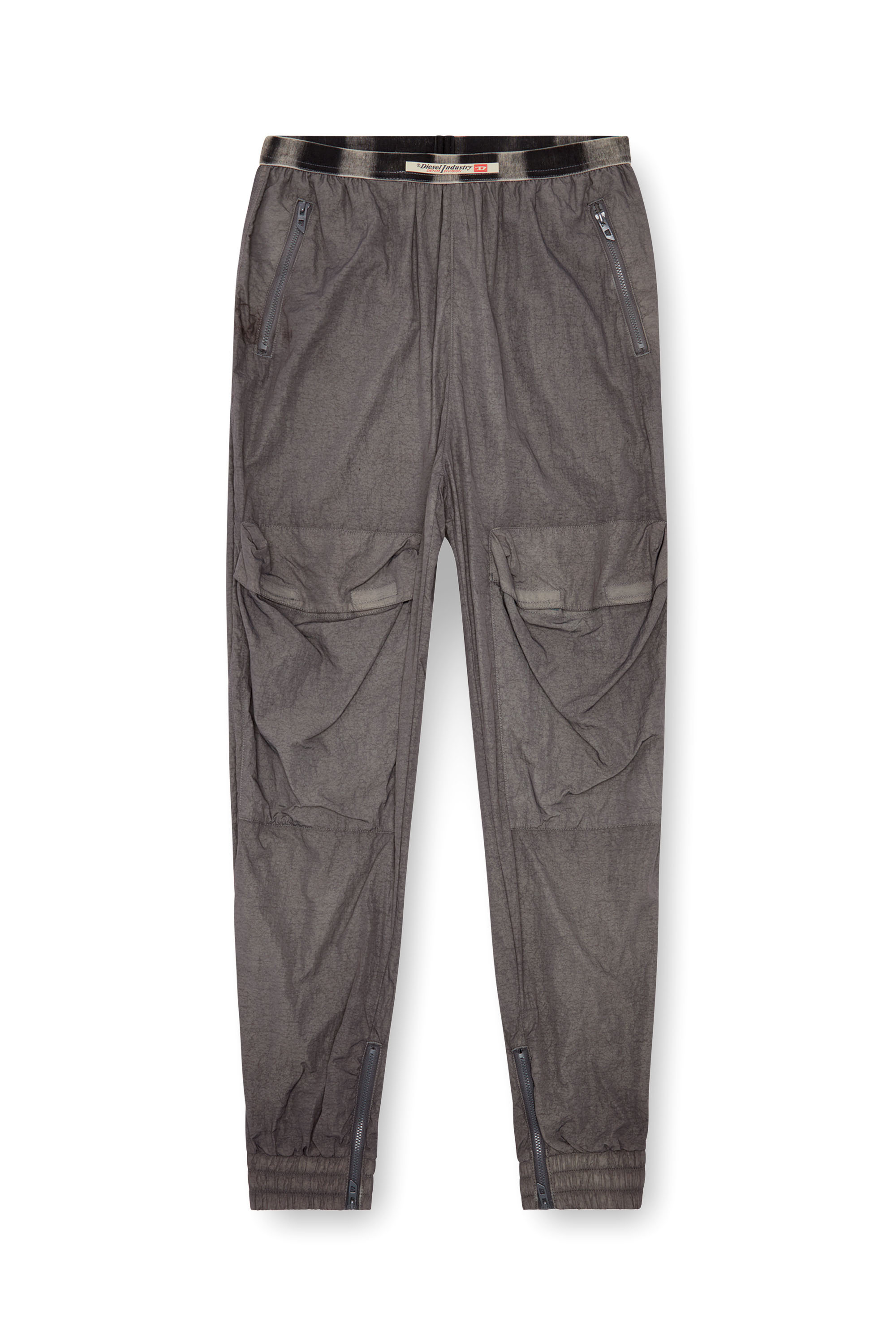 Diesel - P-ARADISE, Pantalon cargo en nylon délavé Femme in Gris - 4